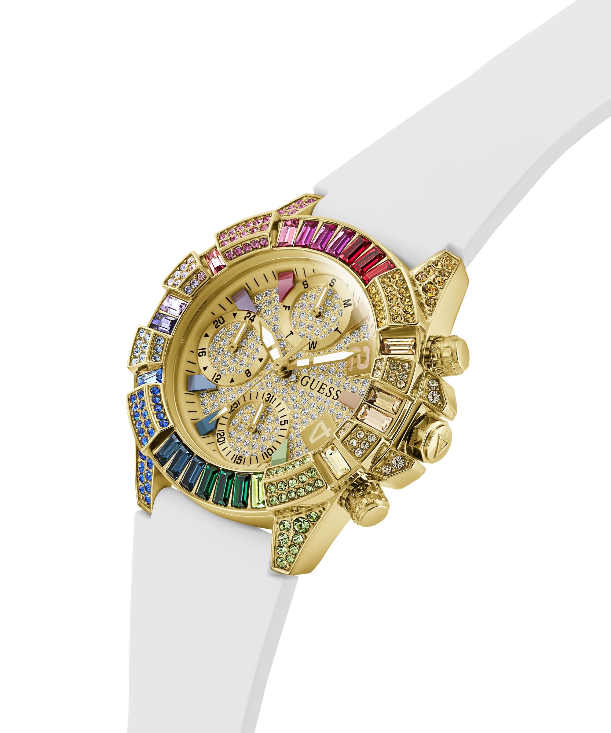 Guess Multifunktionsuhr »TRUE« Quarzuhr, Armbanduhr, Damenuhr, Silikonarmband, analog, Wochentag, Tag