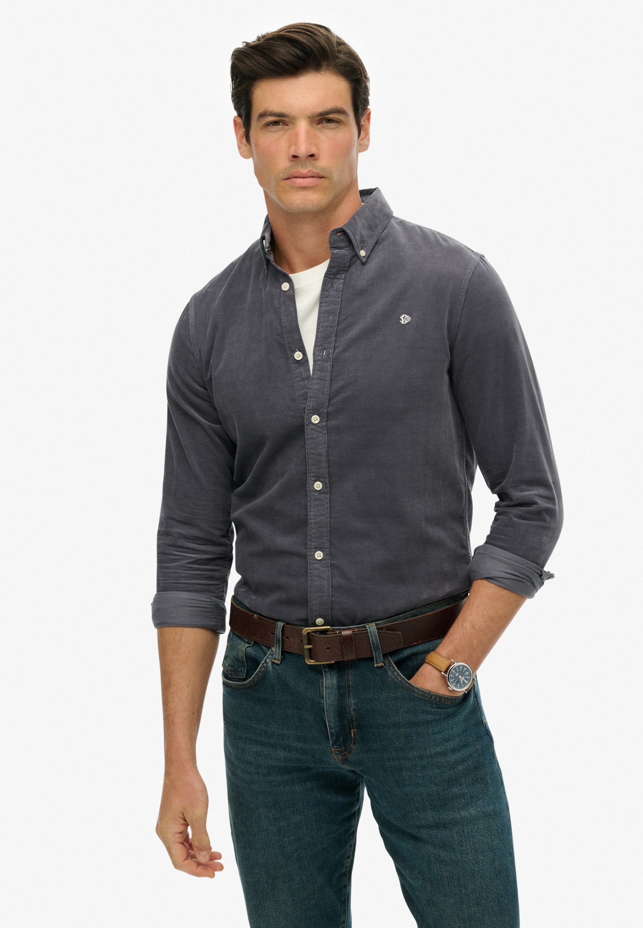Superdry Langarmhemd "CLASSIC NEEDLE CORD SHIRT" günstig online kaufen
