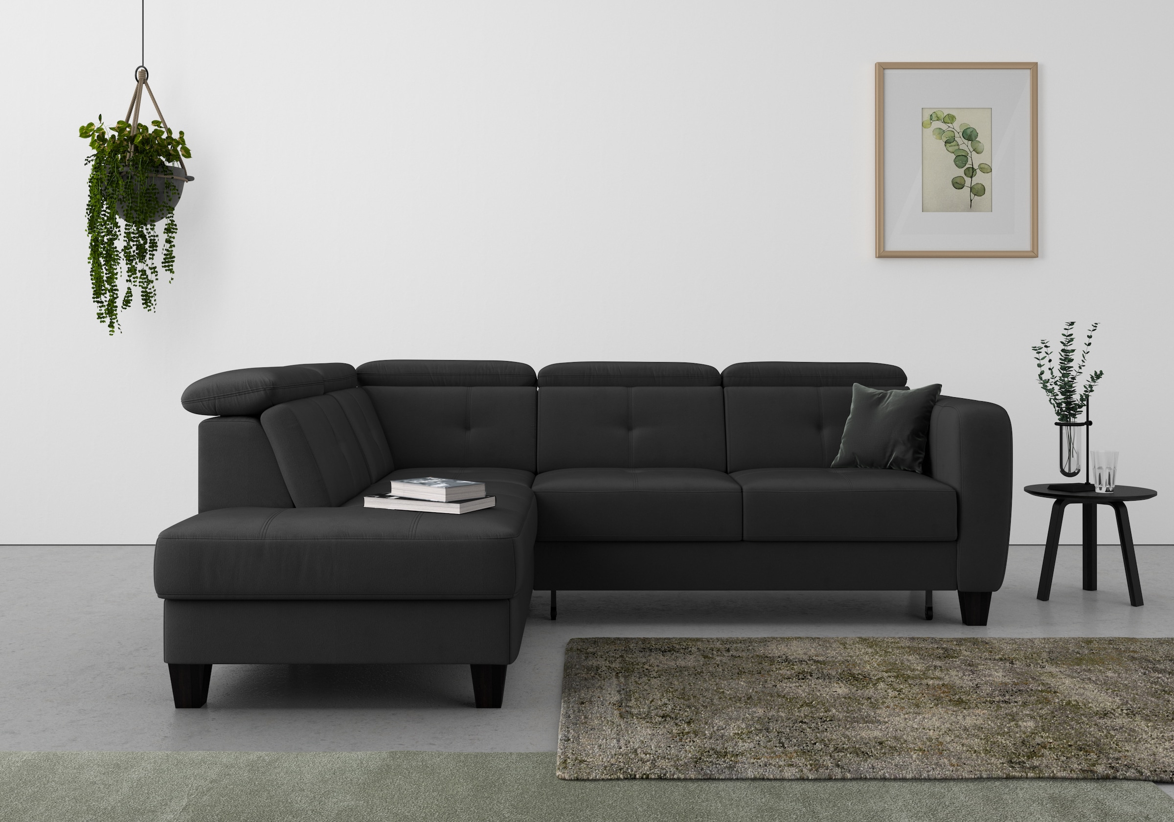 sit&more Ecksofa "Belluci L-Form" inklusive Federkern, wahlweise mit Schlaffunktion und Bettkasten