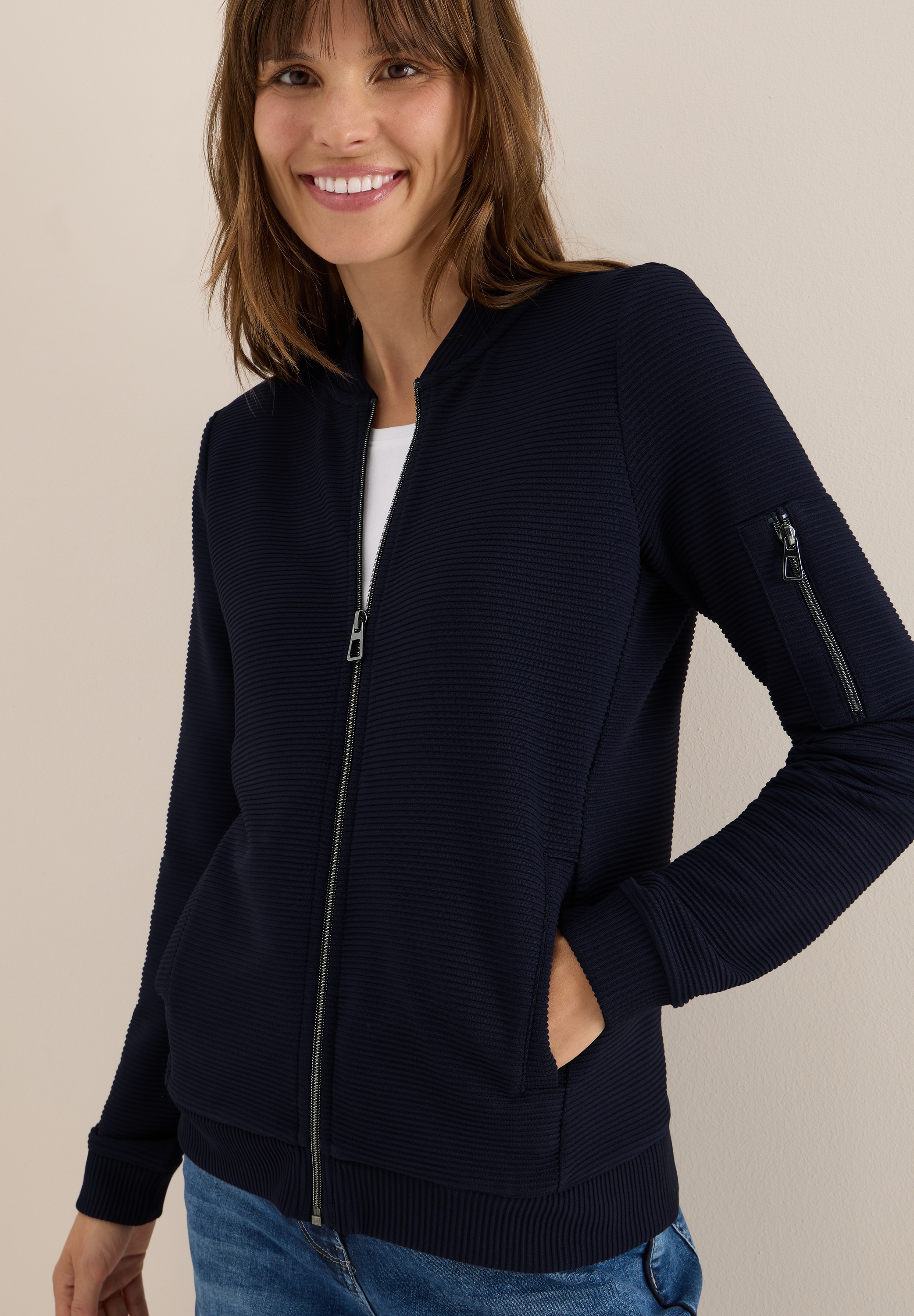 Cecil Blouson, mit Reißverschluss, im Ottoman-Look