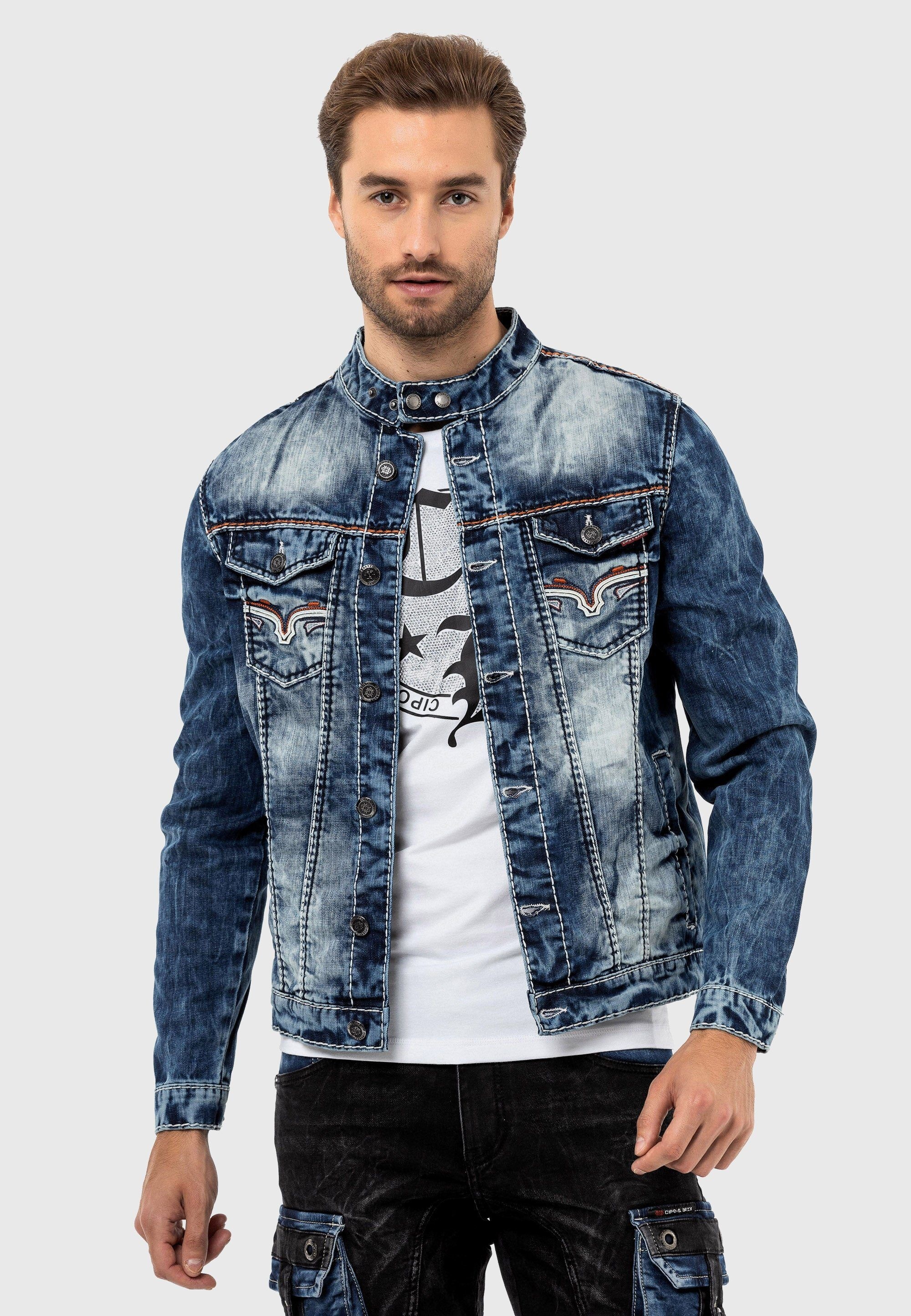 Cipo & Baxx Jeansjacke »Jacke«, ohne Kapuze, im trendigen Design