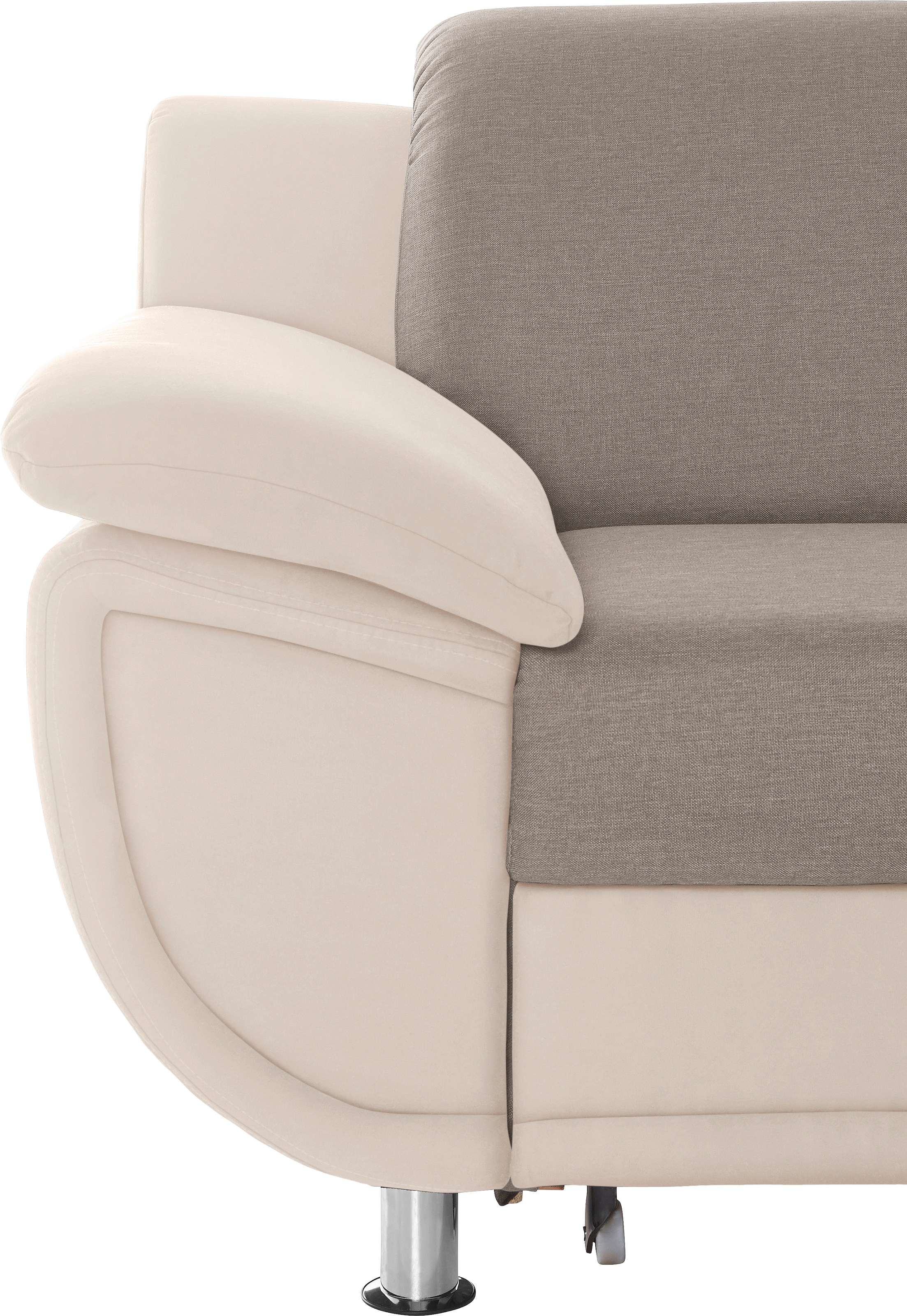 TRENDMANUFAKTUR Wohnlandschaft »Rondo 3, zeitlos und modern, im Materialmix, U-Form«, wahlweise für mehr Komfort mit Federkern, wahlweise mit Bettfunktion