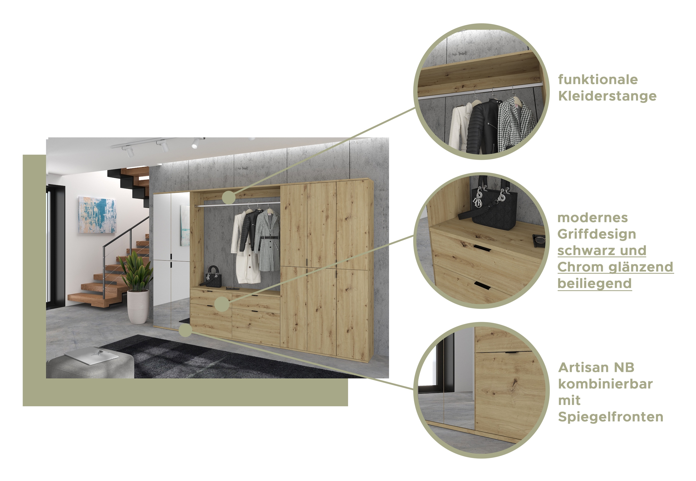 INOSIGN Schuhkommode »Garderobenkommode«, Flurkommode, System, Garderobe, Diele, Flur