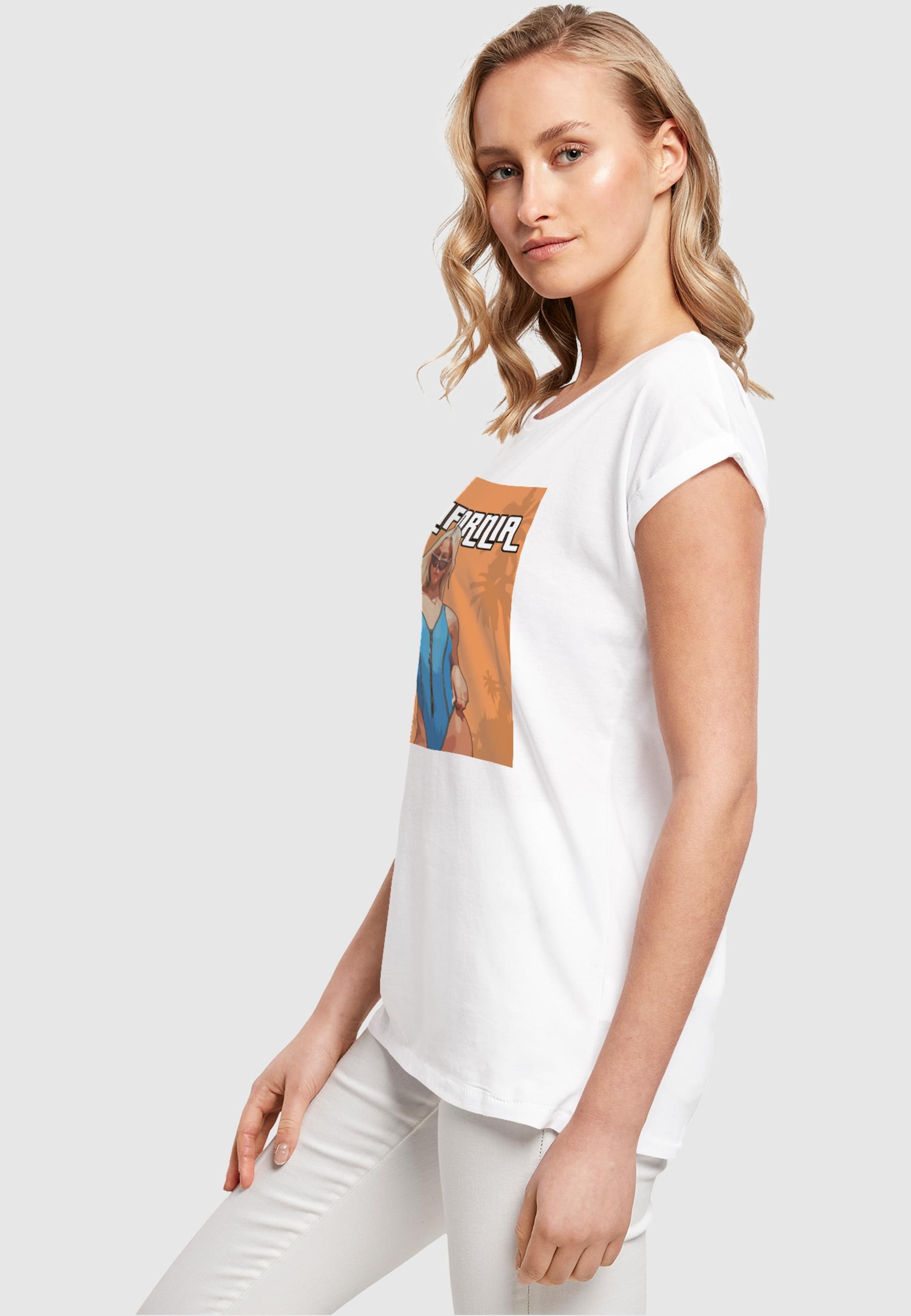 Merchcode T-Shirt »Merchcode Damen Ladies Grand California Extended Shoulder Tee«, (1 tlg.)