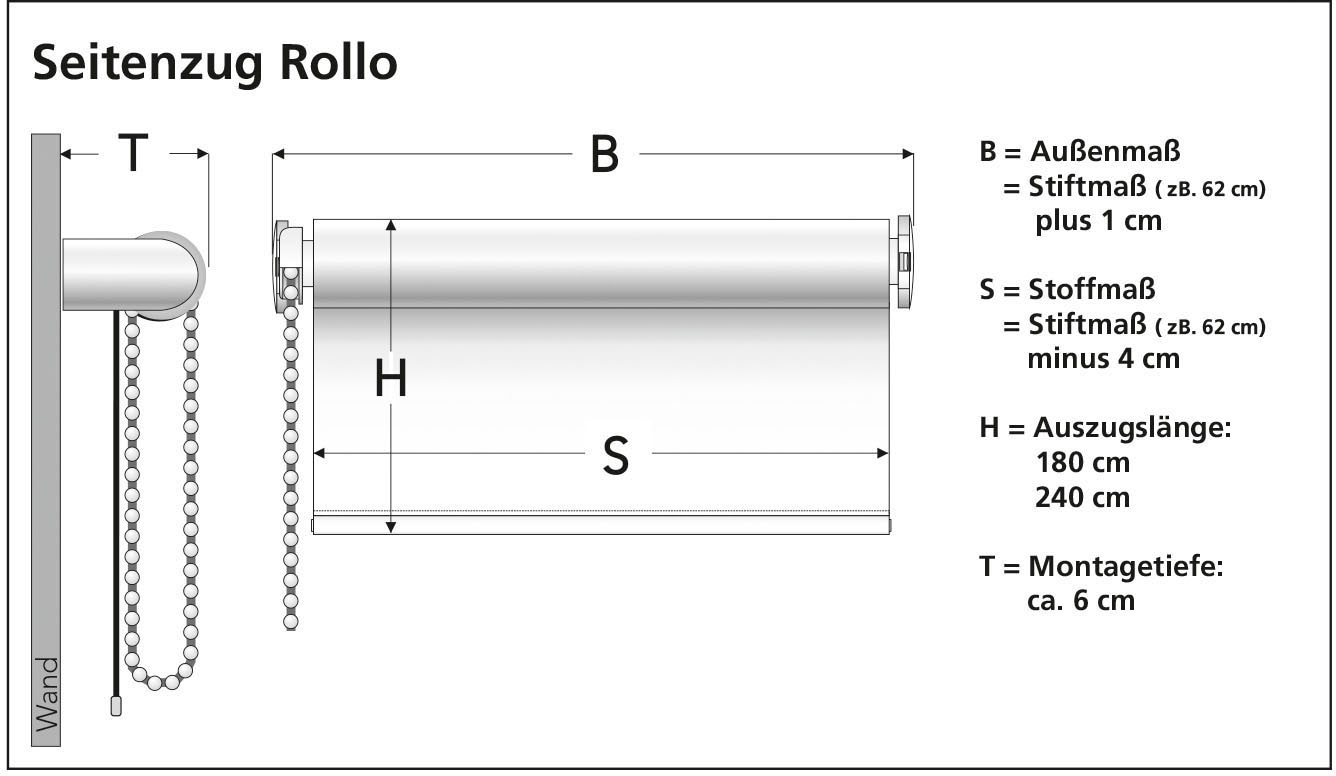 Liedeco Seitenzugrollo »Dekor Ornament«, Lichtschutz, ohne Bohren