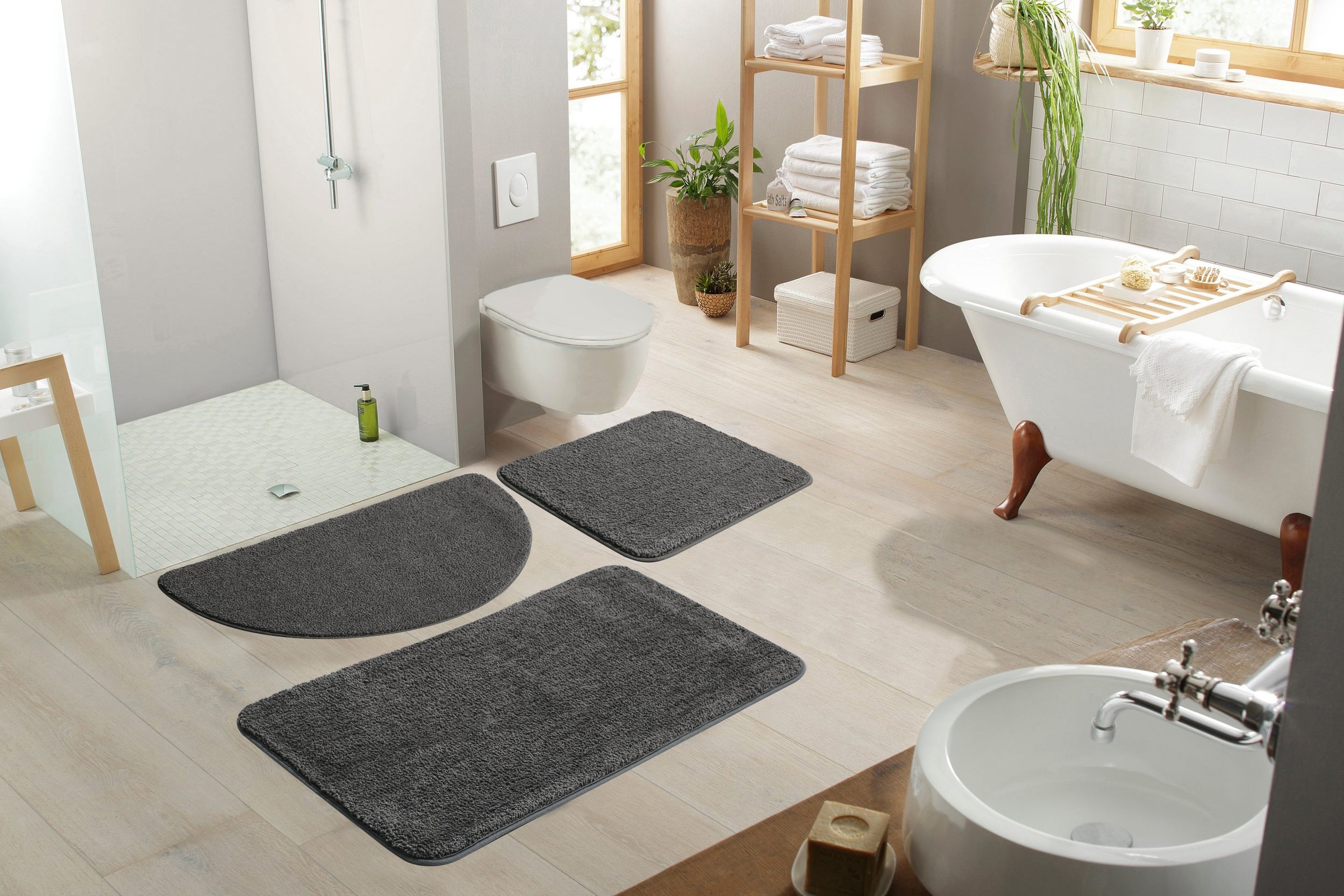 my home Badematte "Regona, Badteppich, Badvorleger, Badezimmer Teppich" Höh günstig online kaufen