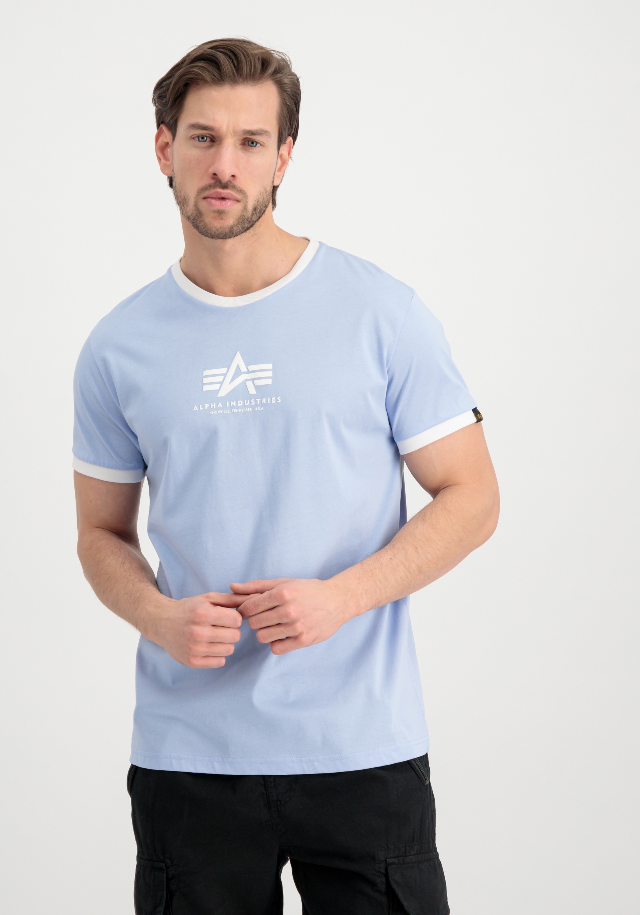 T-Shirt »ALPHA INDUSTRIES Men - T-Shirts Basic T Contrast ML«