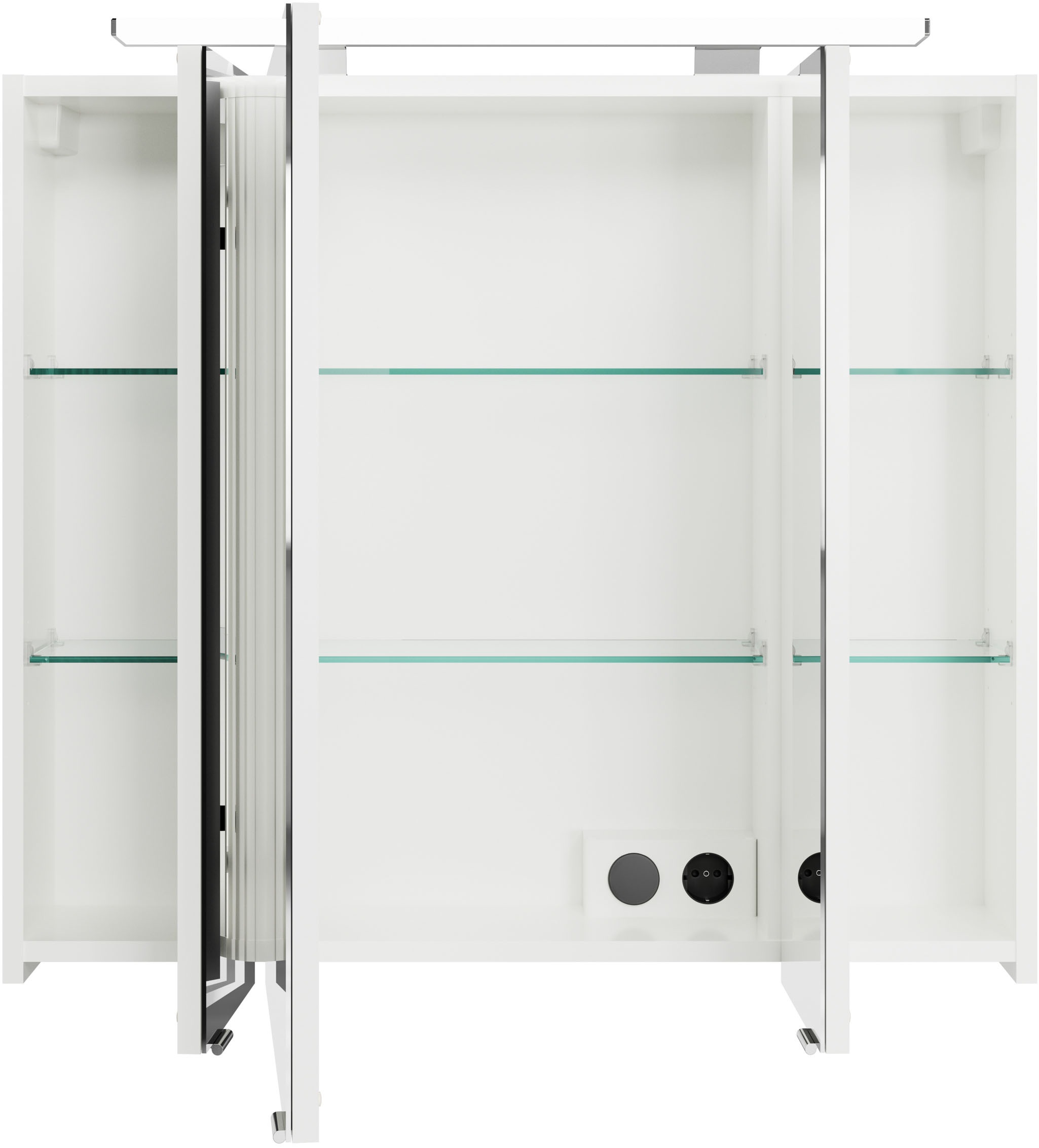 Saphir Badmöbel-Set »Serie 4010 5-teilig Keramik-Waschtisch mit LED-Spiegelschrank«, (Set), Bad Set mit Unterschrank, Hängeschrank, Midischrank, inkl. Türdämpfer