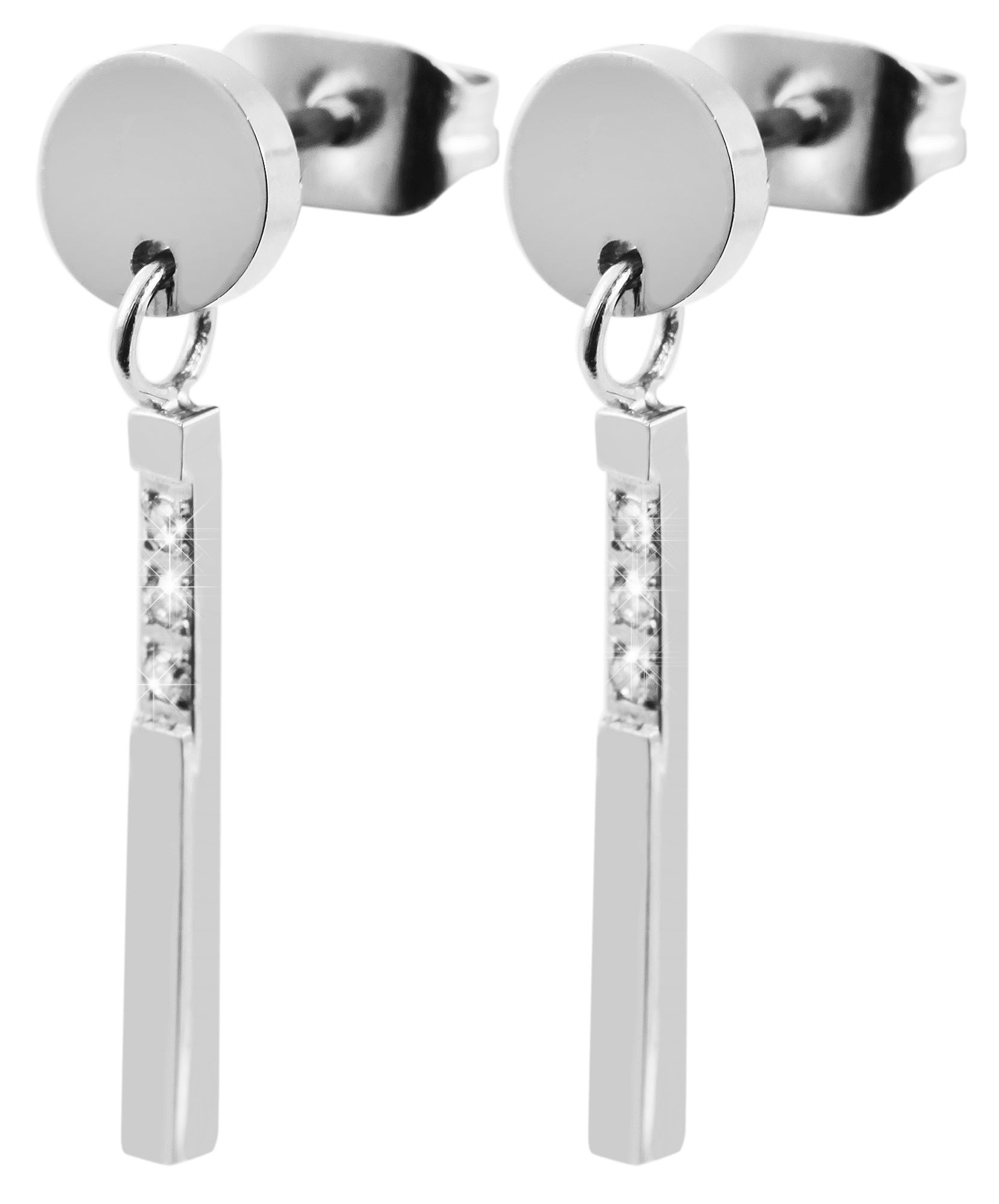 ADELIA ́S Damen Kettenanhänger "Damen Anhänger – Anhänger aus Edelstahl mit Strass Steinchen", Edelstahlsilber, Edelstahl, Schmuckanhänger, Ein