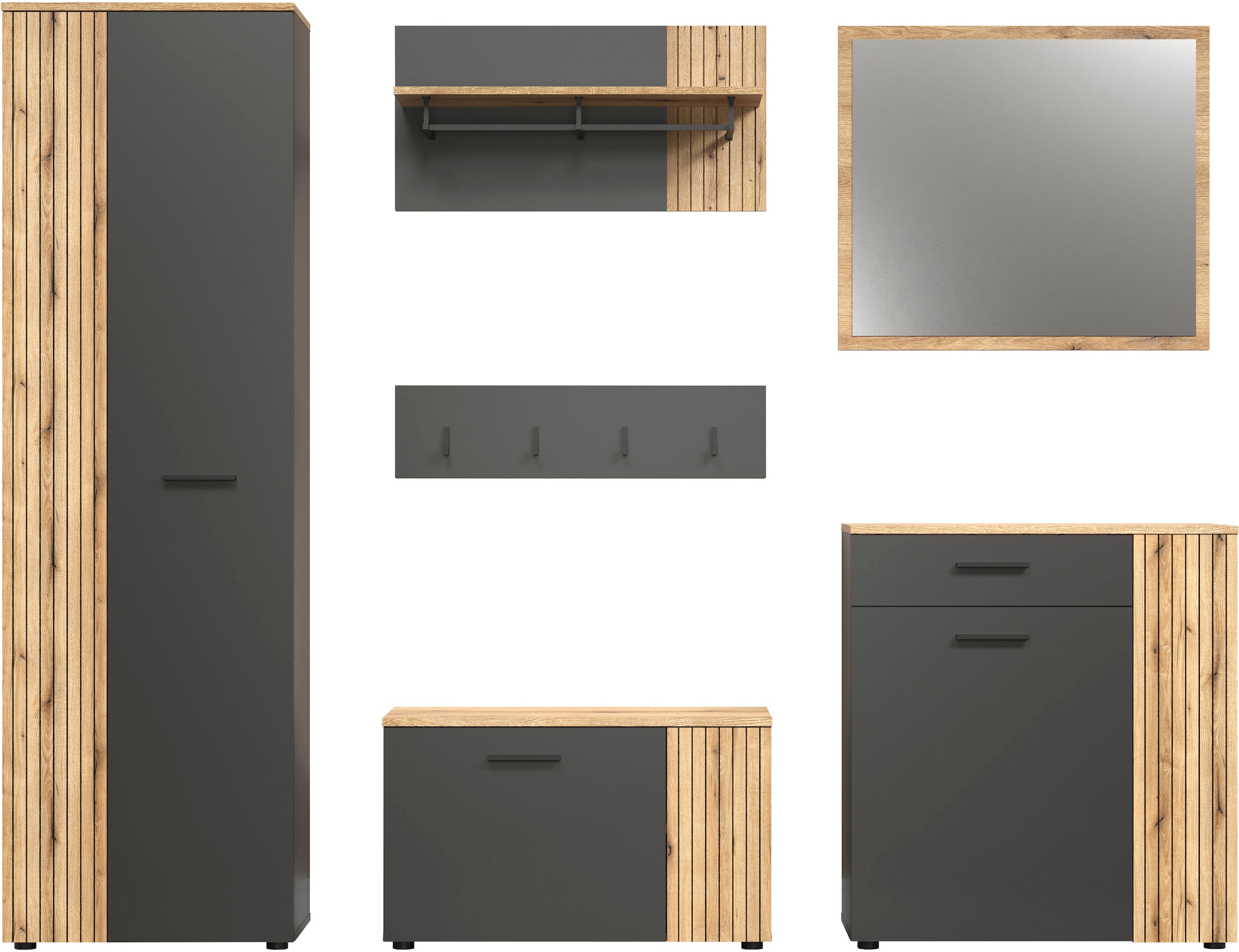 Home affaire Garderoben-Set »Estepona« Komplett-Set, 6 Stk. tlg.