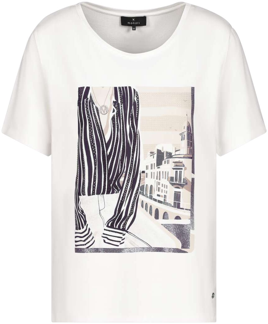 Monari Rundhalsshirt, mit Frontprint
