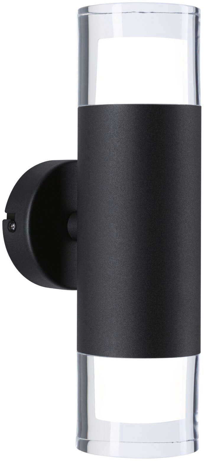 PAULMANN Wandleuchte "Selection Bathroom Wand-/Deckenleuchte Kame IP44 Signalschwarz 2er", 2, H: 27cm, 1 Stk., schwarz, Badezimmer, Leuchten