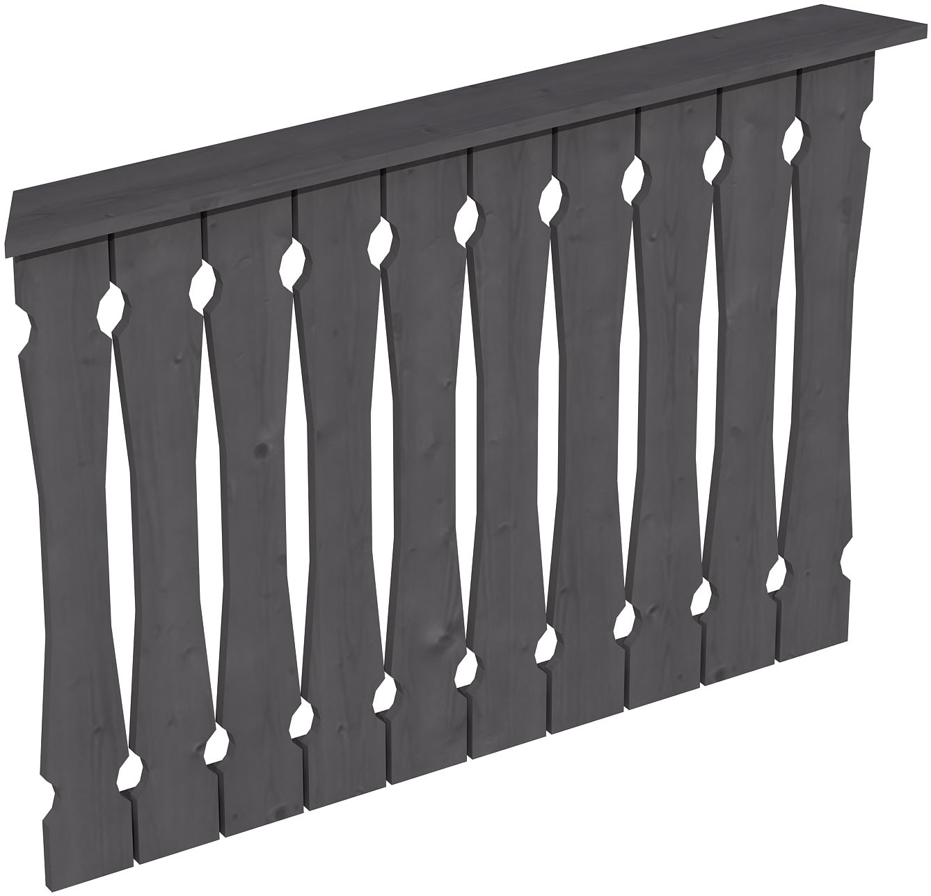 Brüstungsgeländer SKANHOLZ, H:96cm L:120cm, grau, Geländer, "Balkonschalung"
