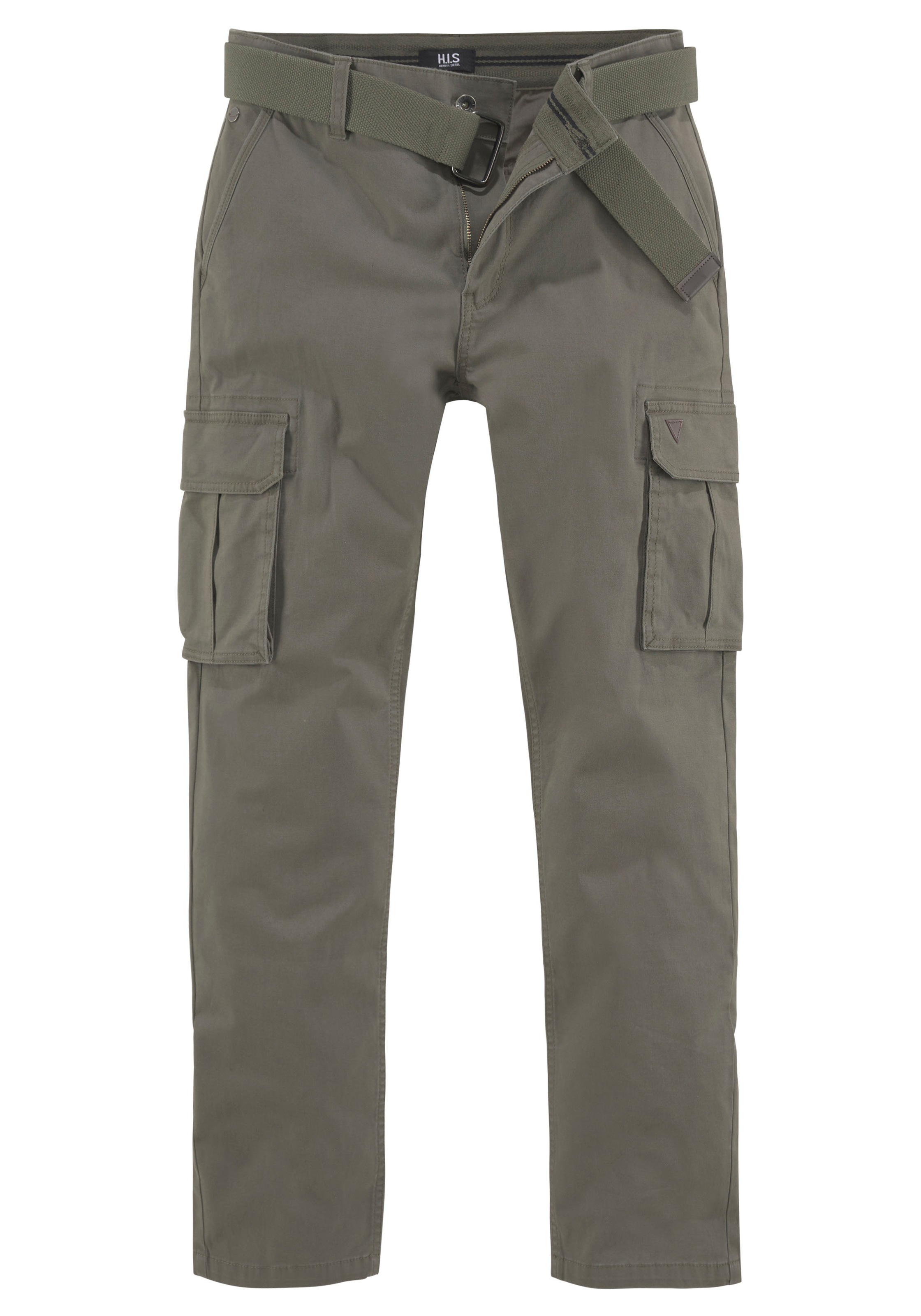 H.I.S Cargo Trousers Olive Green 30 3