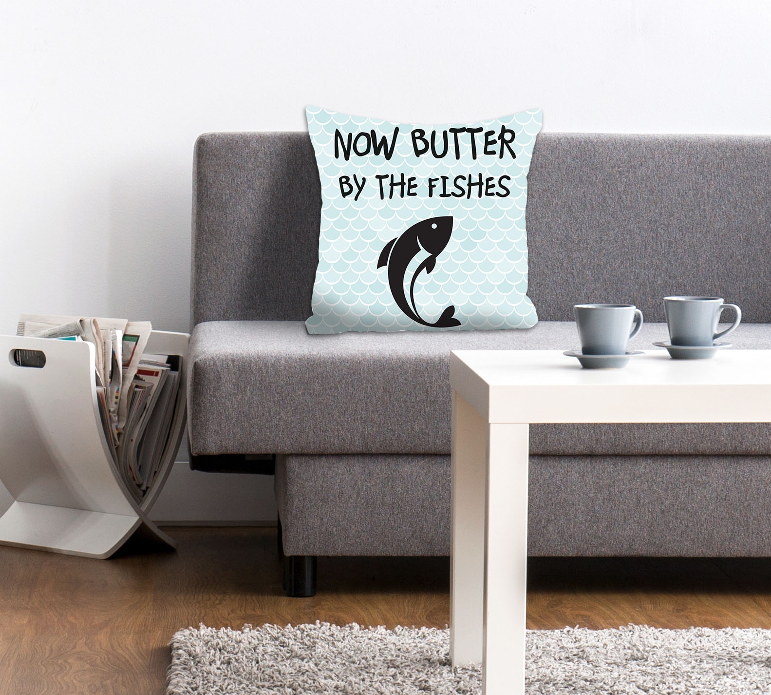 queence Dekokissen "NOW BUTTER BY THE FISHES" Kissenhülle ohne Füllung, 1 S günstig online kaufen