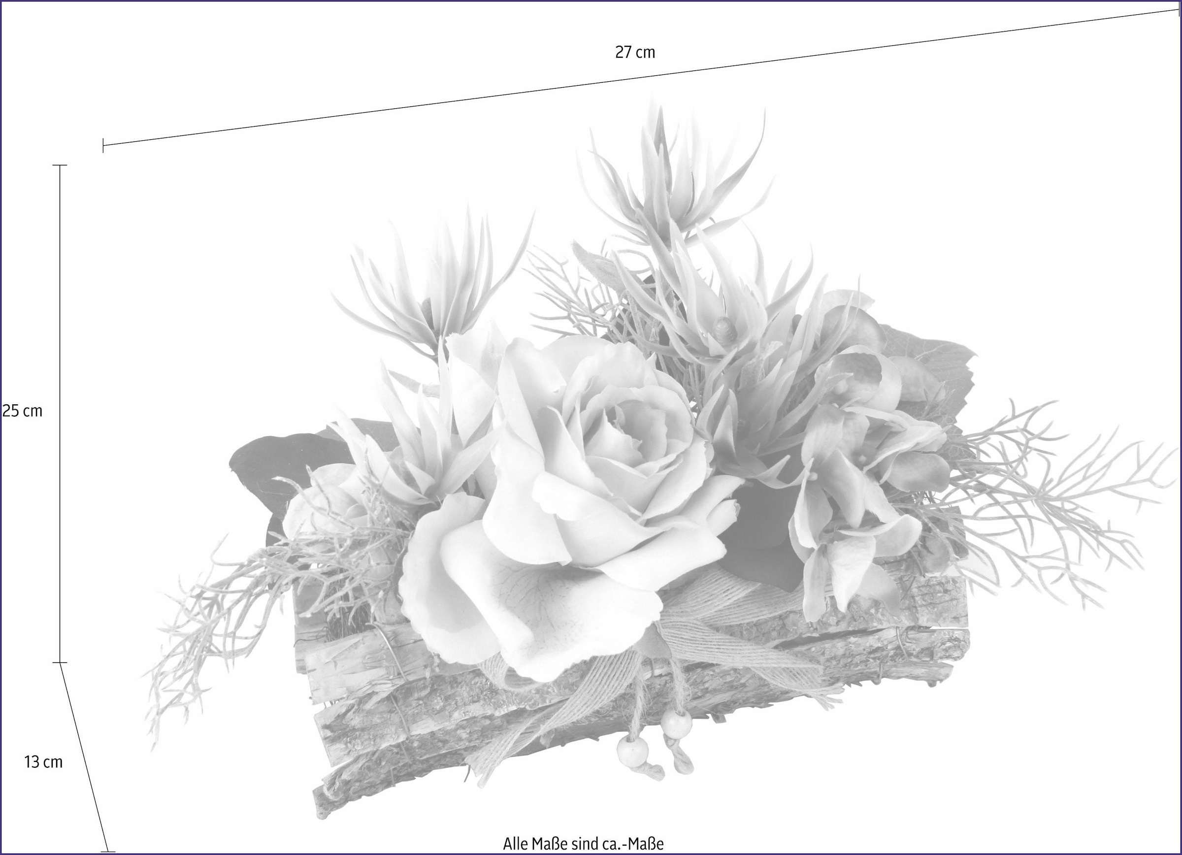 I.GE.A. Kunstpflanze »Gesteck Rose in Schale«