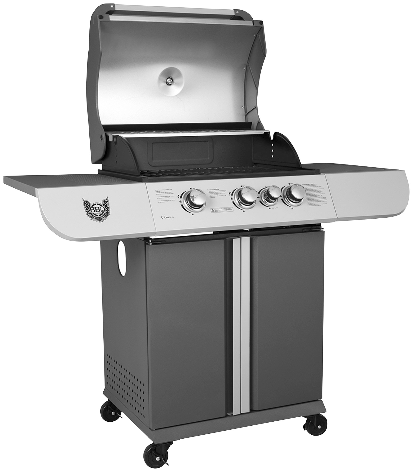 BBQ Chief Gasgrill Core 3+1, BxTxH: 123x56x112,5 cm grau Gasgrills Grills Garten Balkon