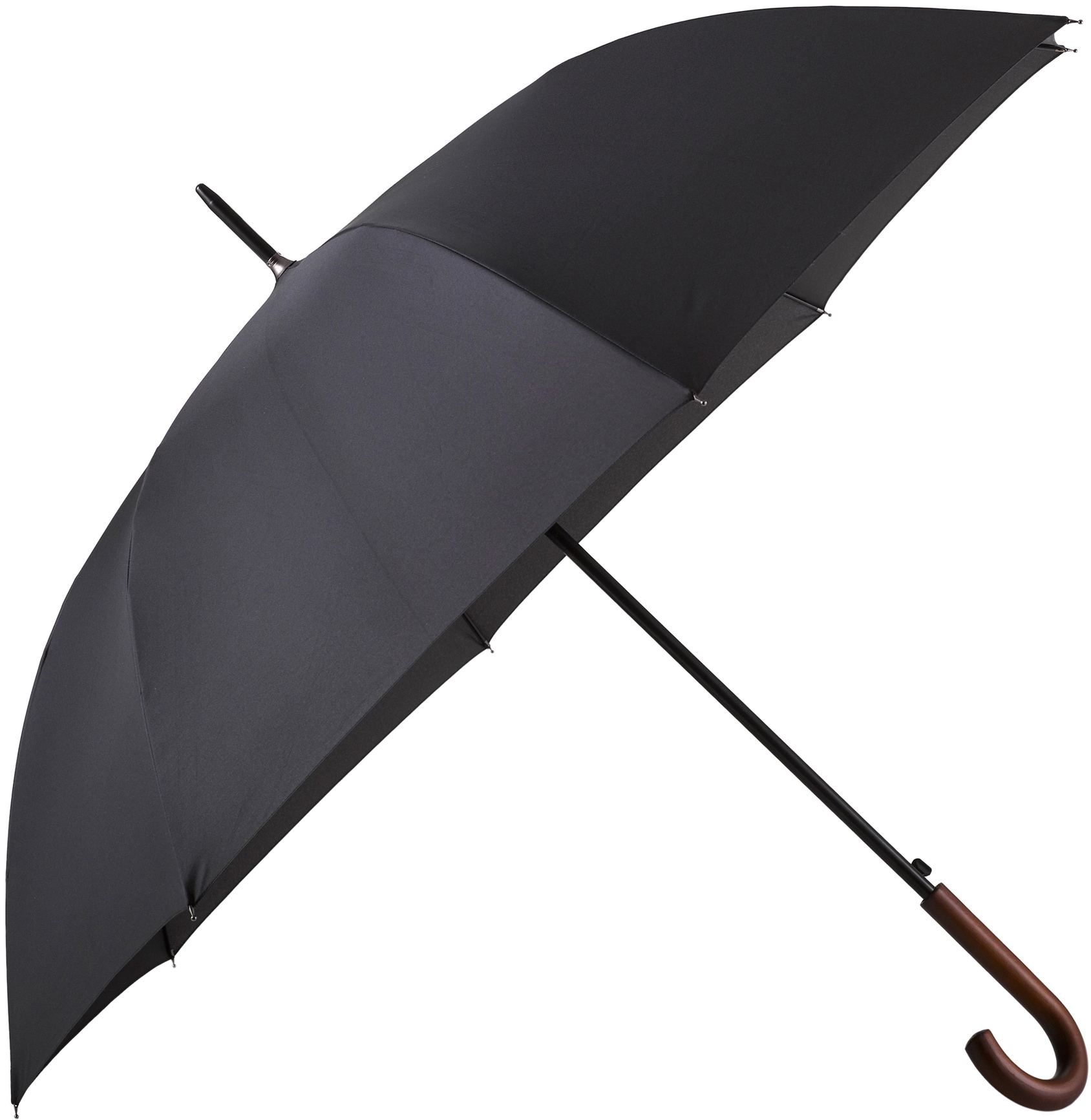 EuroSCHIRM Partnerschirm "Automatik W130, schwarz", Regenschirm für Zwei, mit Automatik, Griff aus Holz, extra großes Da
