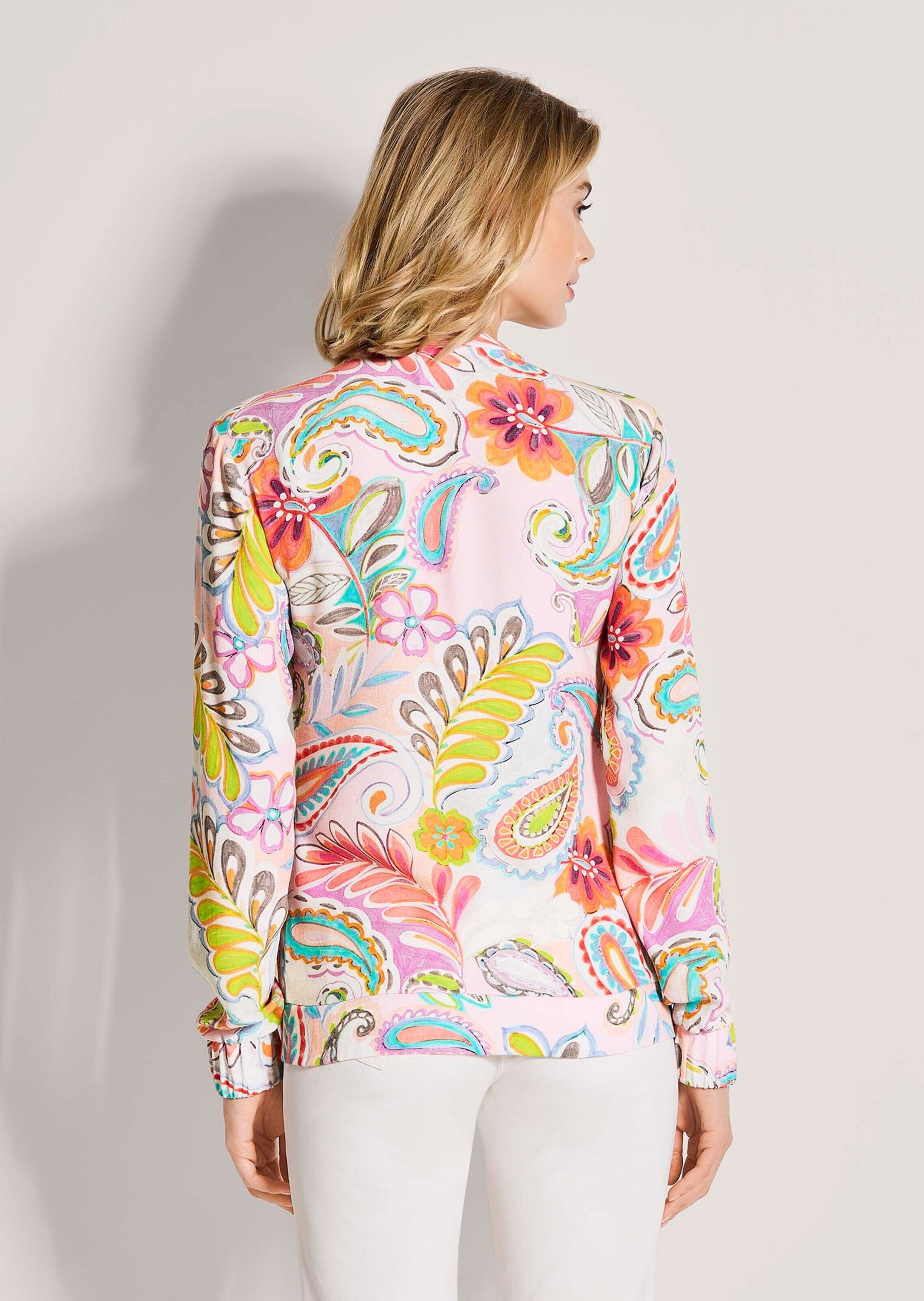 MADELEINE Langarmbluse »Blouson Farbenfrohe Print-Jacke aus Viskose«