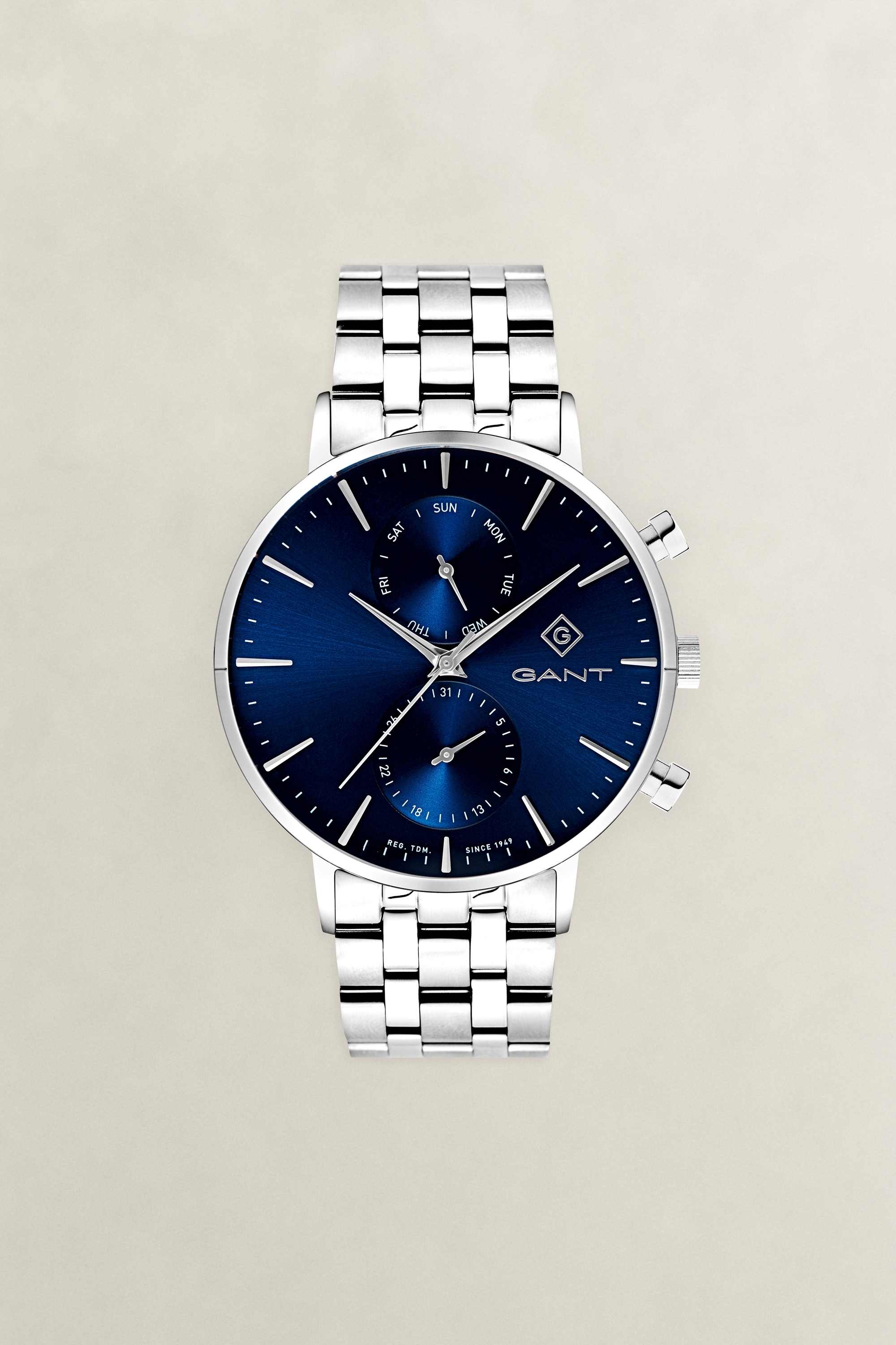 Gant Quarzuhr »Park Hill Day« Armbanduhr, Herrenuhr, Edelstahlarmband, analog, Tag, Wochentag