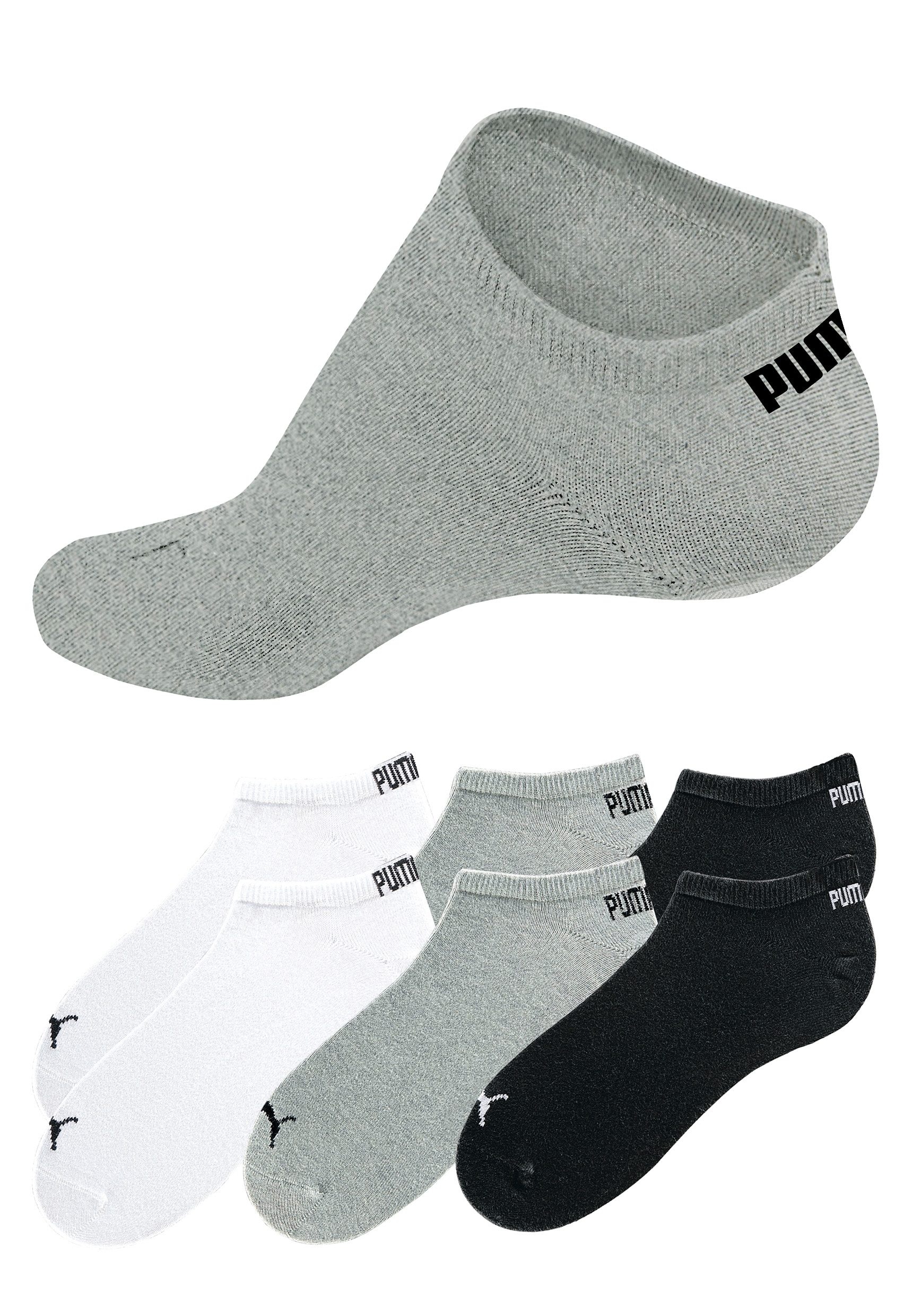 PUMA Sneakersocken 6 Stk. tlg. mit eingestricktem Markenlogo günstig online kaufen