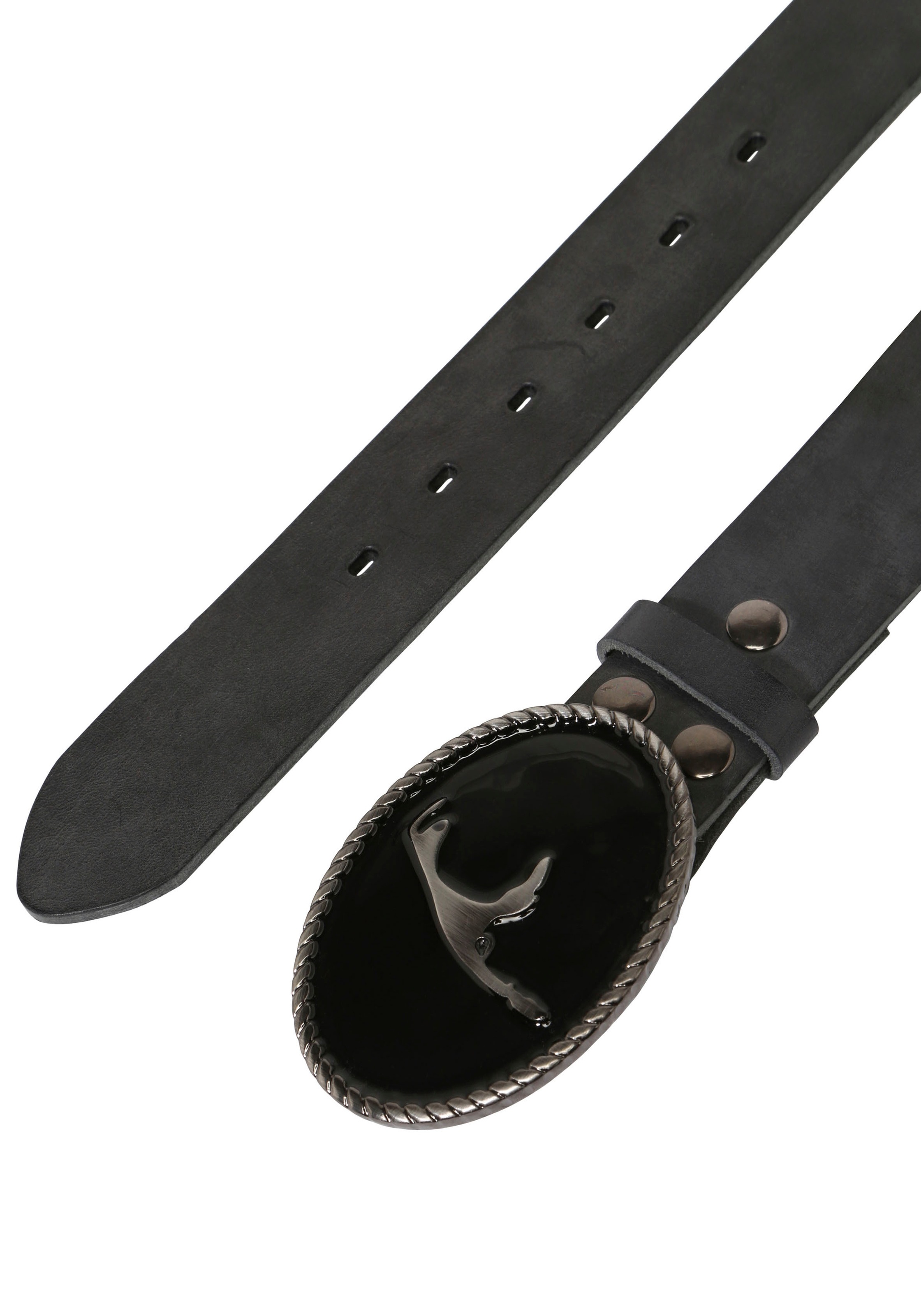 Rettungsring Gürtel Ledergürtel mit austauschbarer Schließe "Sylt Schwarz" günstig online kaufen