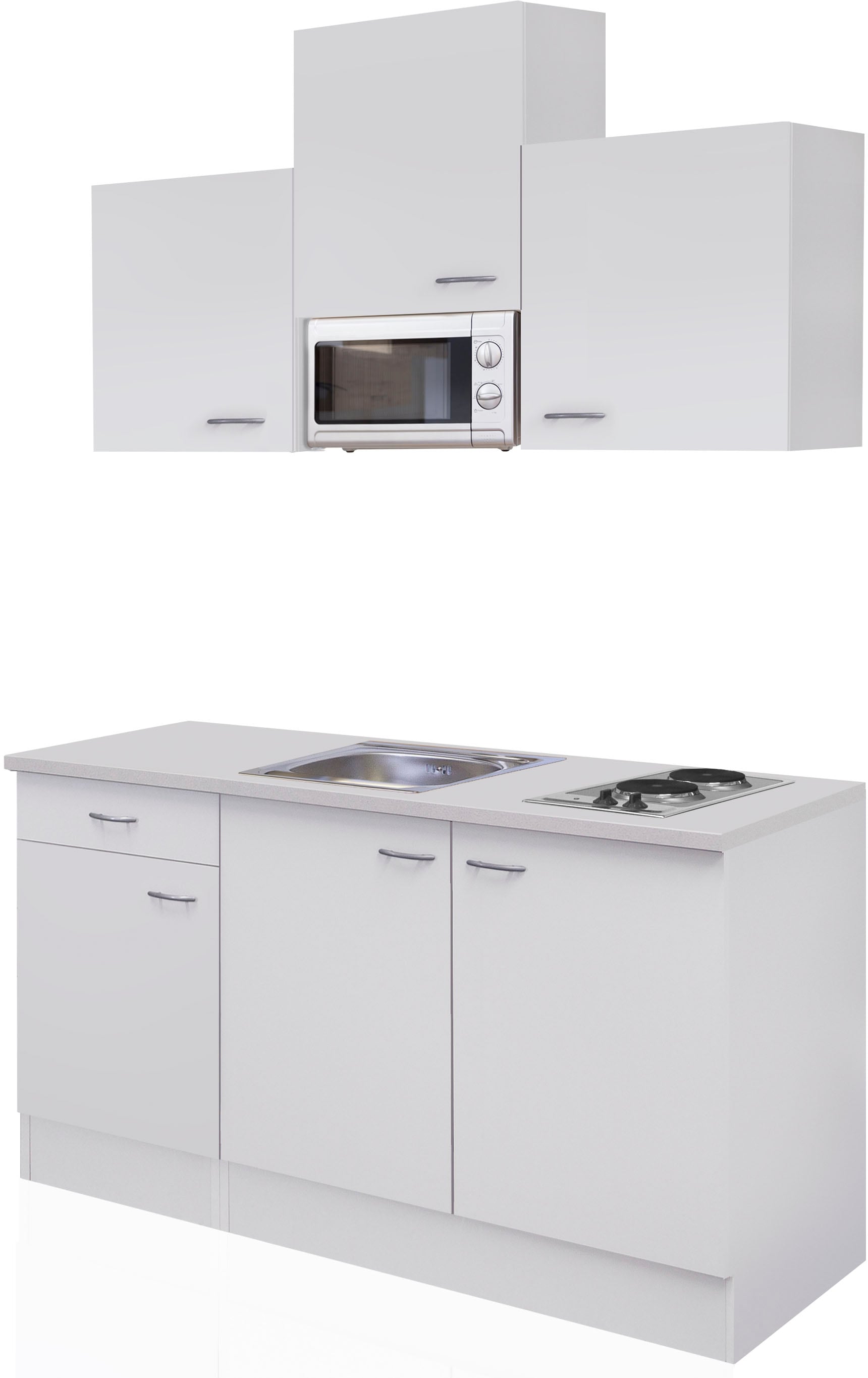 Flex-Well Küche "Wito", Gesamtbreite 150cm, mit Mikrowelle und Kochfeld, viele Farbenvarianten
