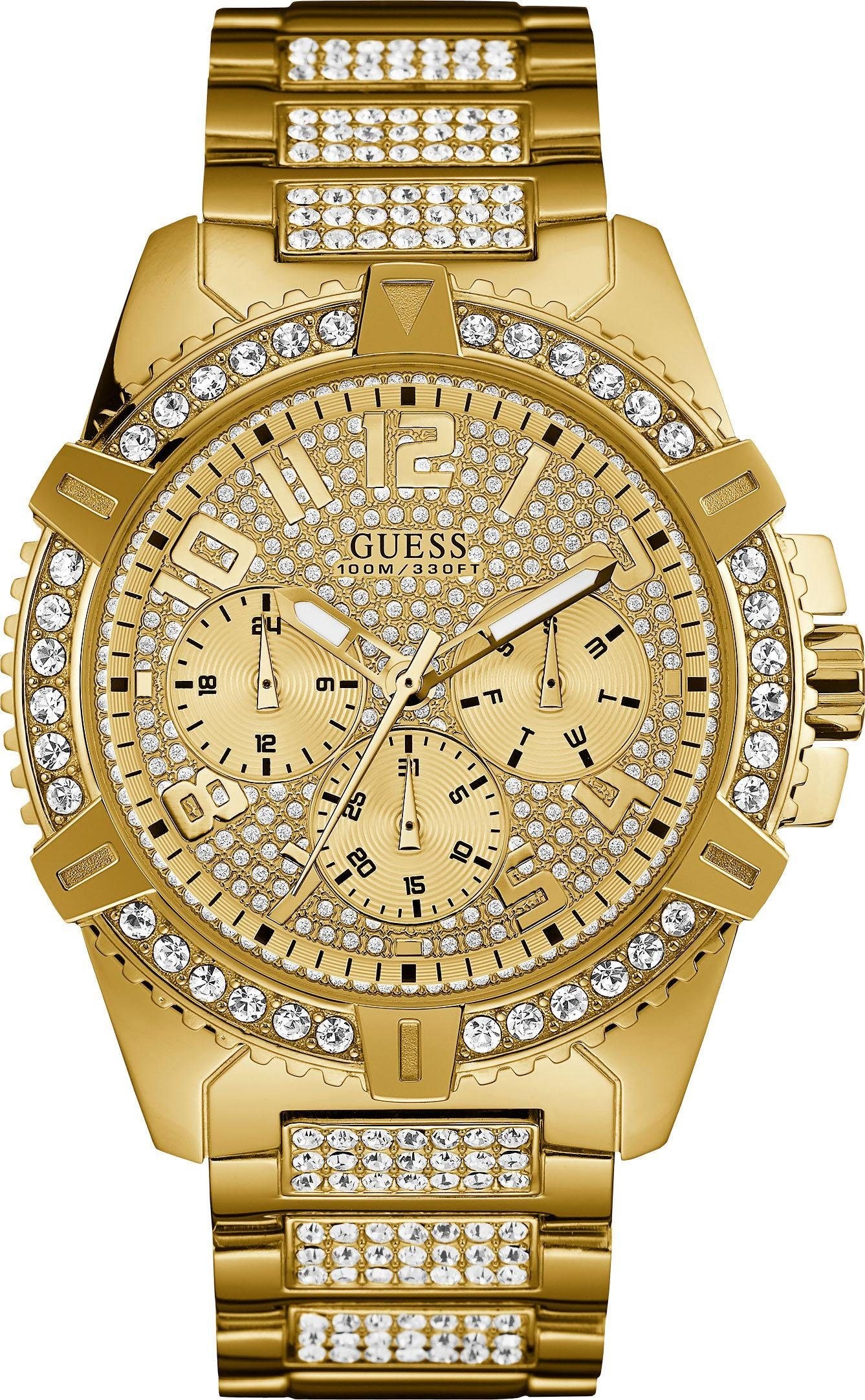 Guess Multifunktionsuhr »FRONTIER, W0799G2«, Armbanduhr, Quarzuhr, Herrenuhr