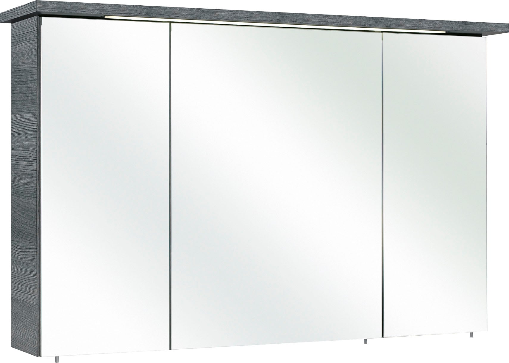 Saphir Badmöbel-Set »Quickset 5-teilig Glas-Waschtisch mit LED-Spiegelschrank, Bad-Set«, (6 St.), Midischrank, Unterschrank, Hängeschrank, inkl. Türdämpfer, 9 Türen