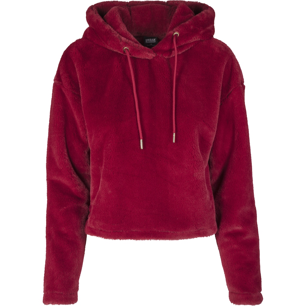 URBAN CLASSICS Rundhalspullover »Urban Classics Damen Ladies Oversize Short Teddy Hoody«, (1 tlg.)