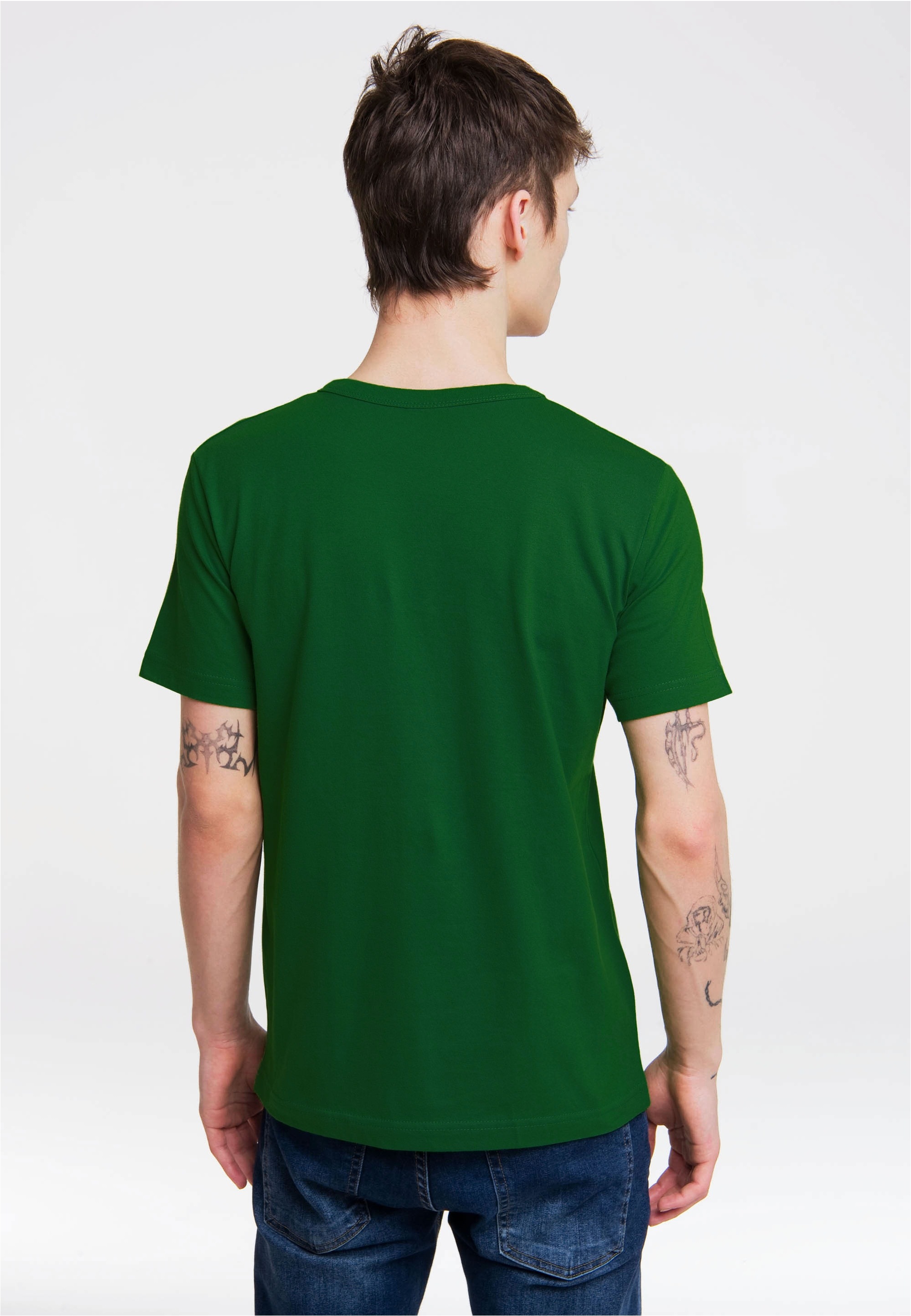 T-Shirt LOGOSHIRT "Sesamstraße - Krümelmonster  Baking Bread", Herren, Gr. S, grün (dunkelgrün), 100% Baumwolle, unifarben, normal, Rundhals, Shirts T-Shirt, mit coolem Print 3