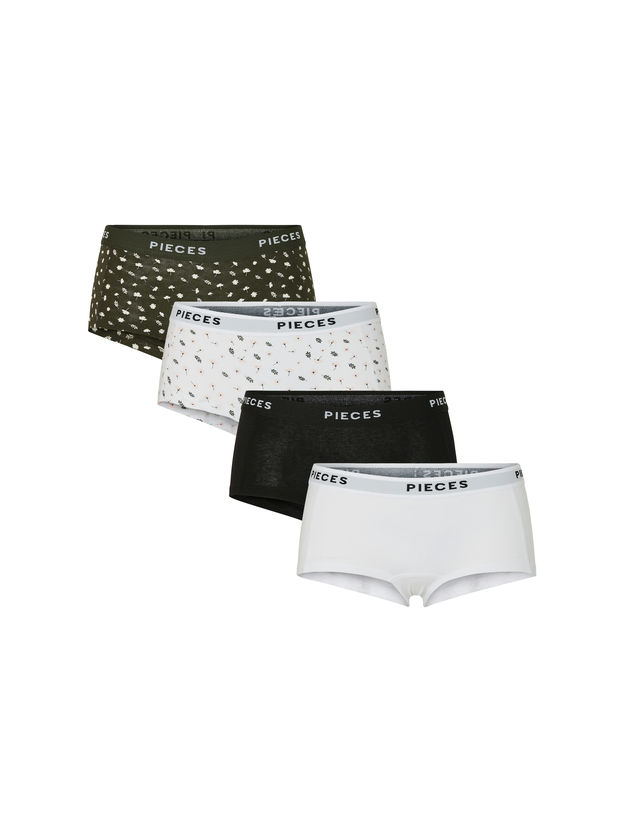 pieces Hipster "PCLOGO LADY 4 PACK AOP/SOLID NOOS BC", (Packung, 4 St.) günstig online kaufen