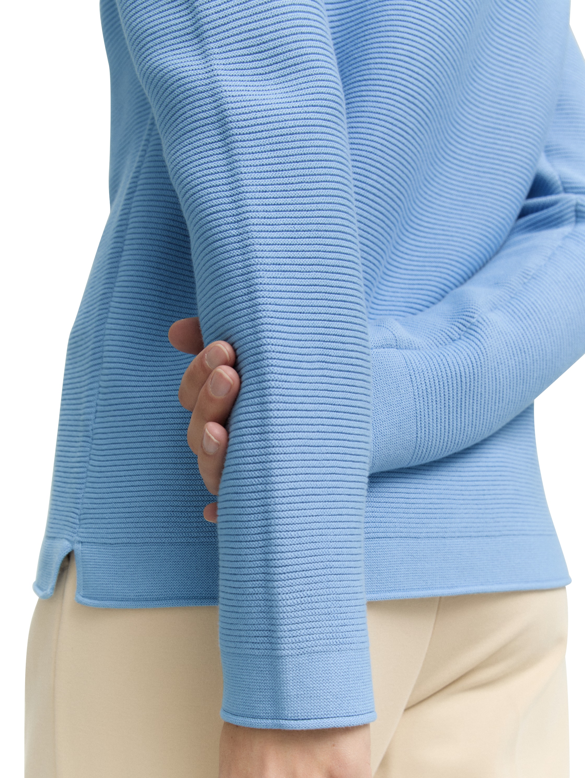 Thumbnail - TOM TAILOR Rundhalspullover, aus Rippstrick