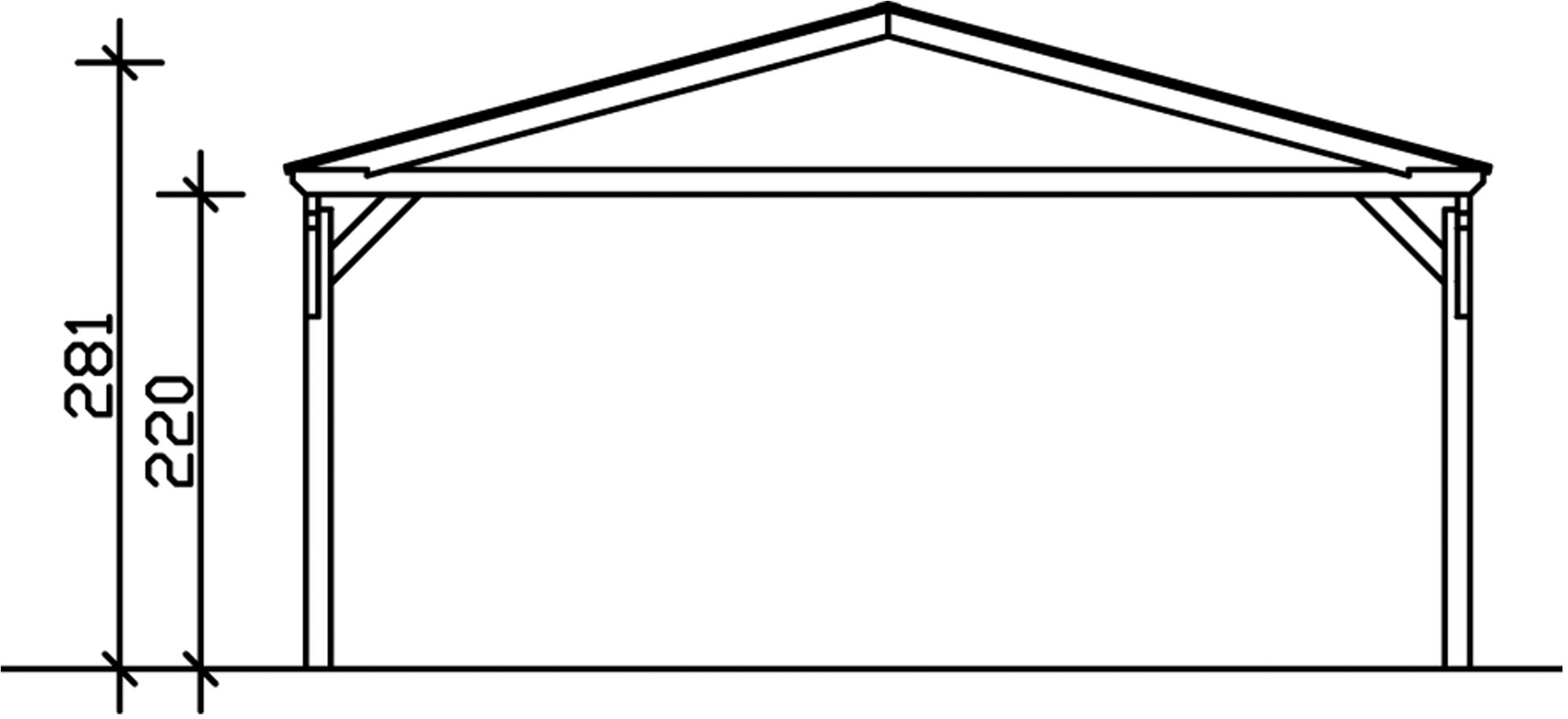 Skanholz Doppelcarport »Westerwald« Massivholz 534 cm Anthrazit