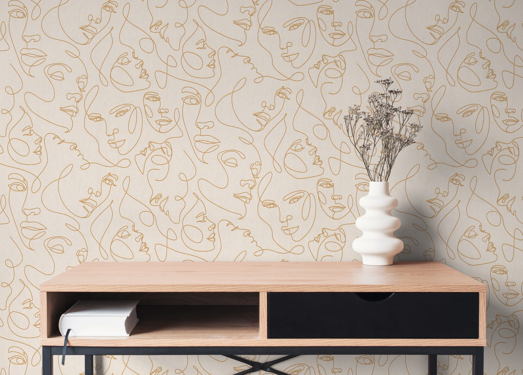 A.S. Création Vliestapete »Pintwalls III Line-Art Abstrakte Gesichter« 3D-Optik strukturiert