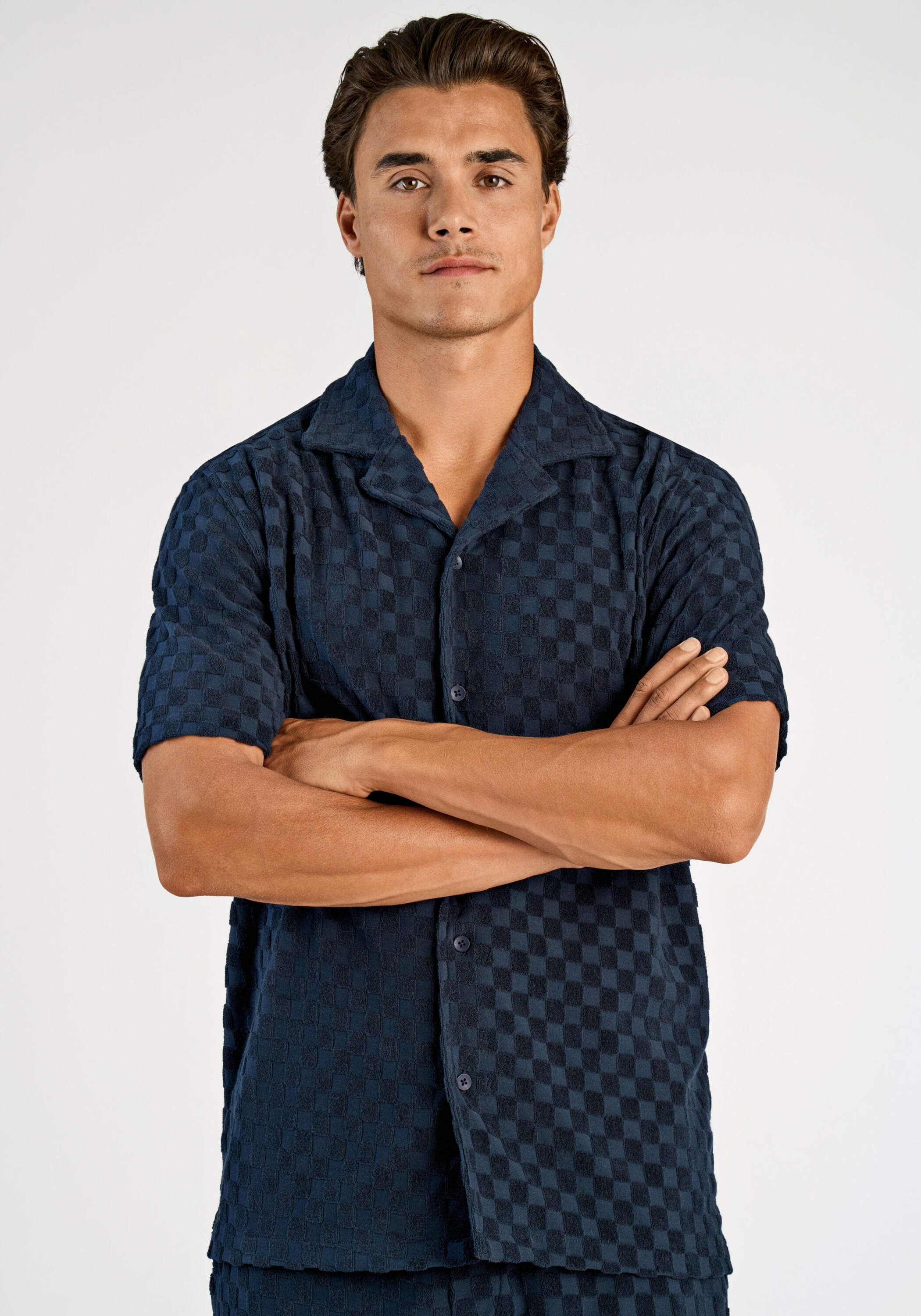 Flanellhemd LINDBERGH "Freizeithemd Relaxed Fit", Herren, Gr. XL, Normalgrößen, navy, Obermaterial: 83% Baumwolle, 17% Polyester, Hemden