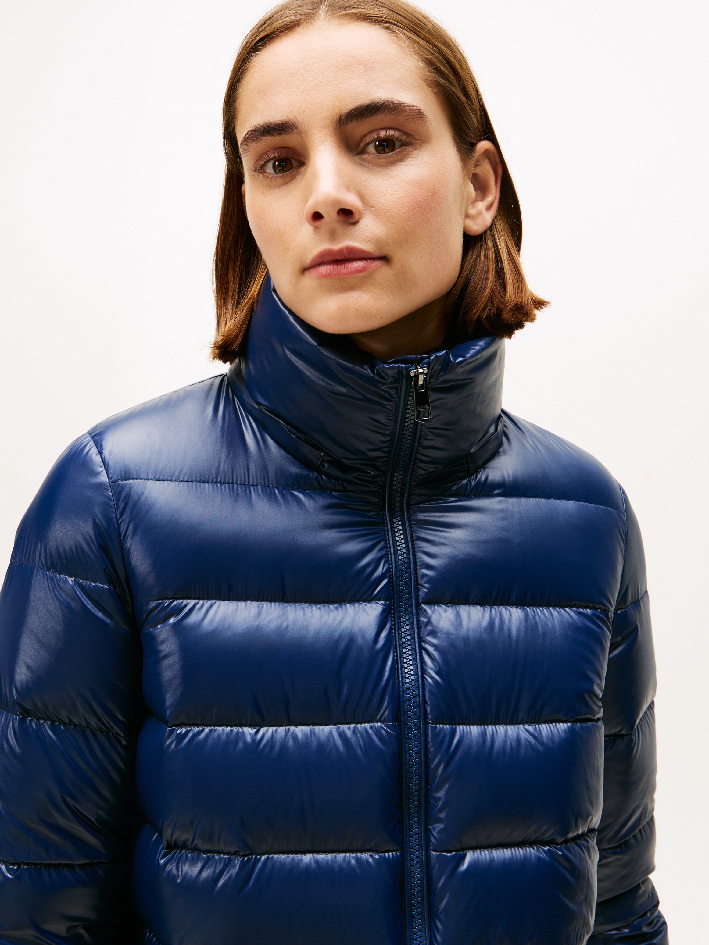 Tommy Hilfiger Steppmantel "GLOSS HW DOWN WAIST REG COAT" in leicht glänzen günstig online kaufen