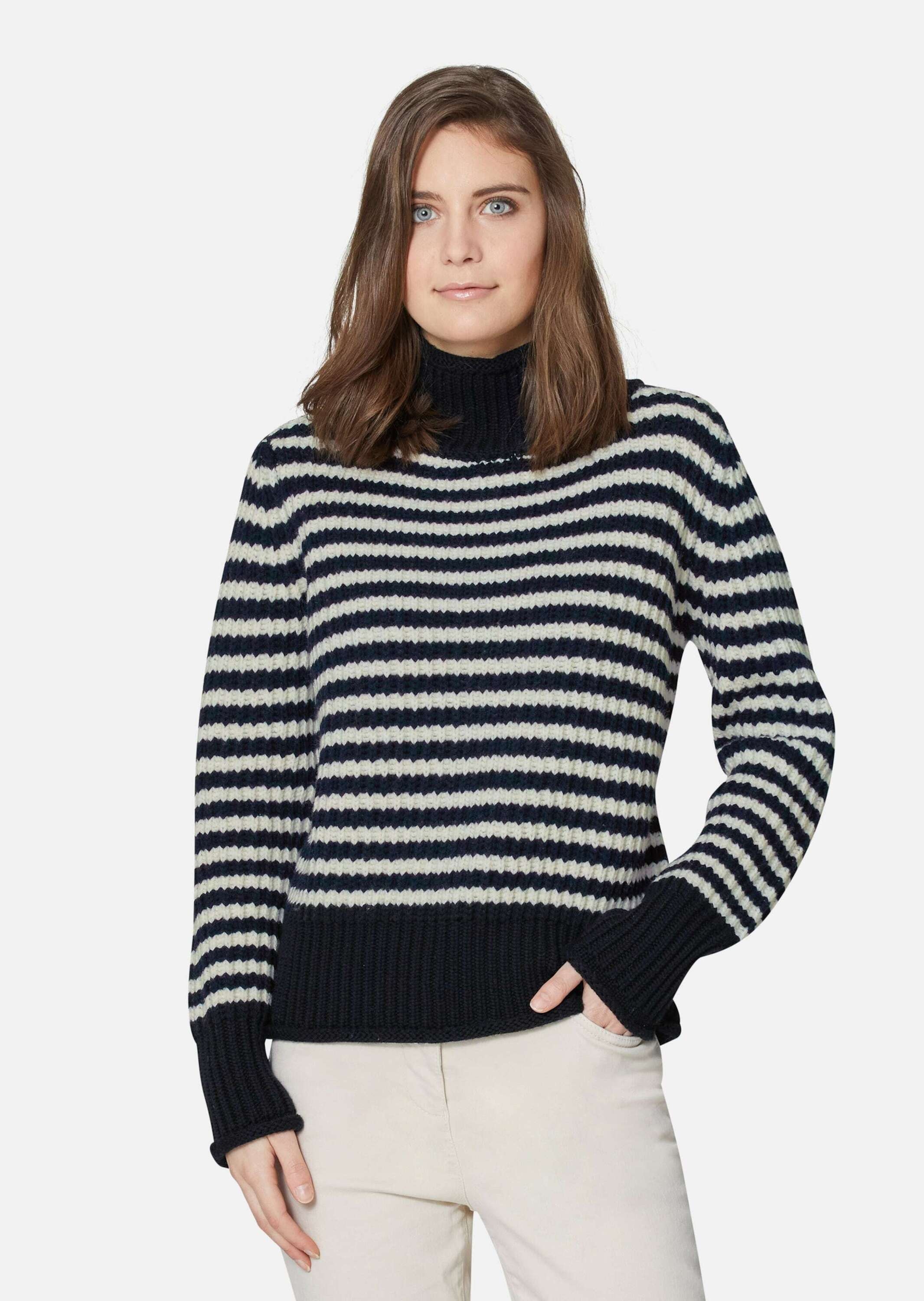 Thumbnail - MADELEINE Longpullover "Pullover Softer Schurwoll-Pullover mit stylischen Streifen"