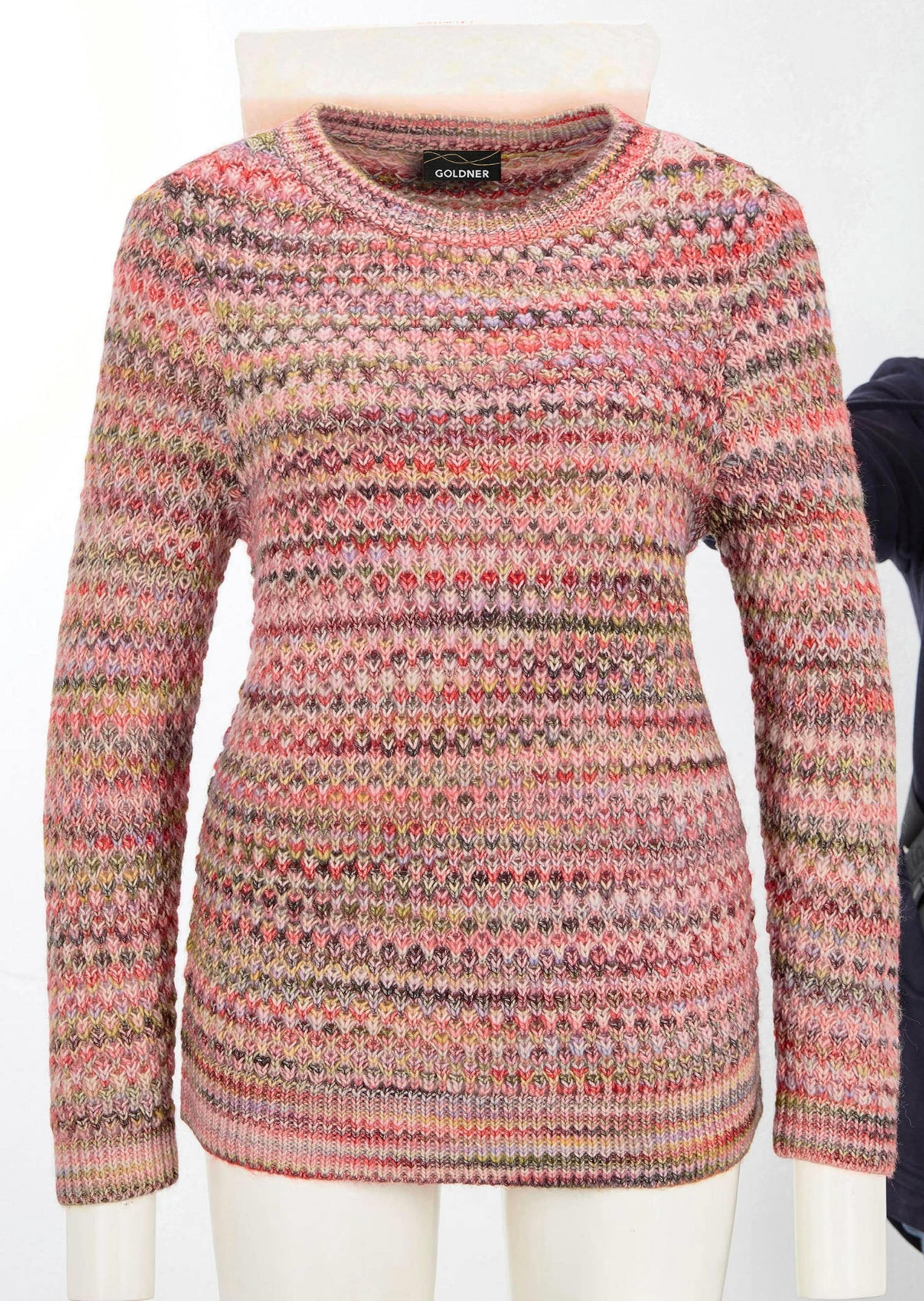 GOLDNER Rundhalspullover »Kurzgröße Strickpullover in Multicolor-Optik«