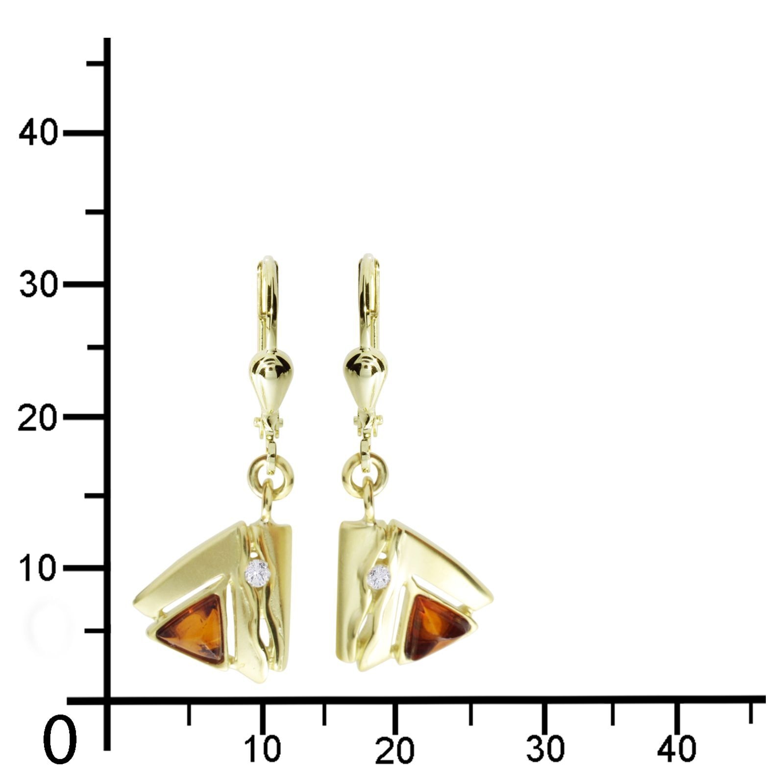 OSTSEE-SCHMUCK Paar Ohrhänger »- Benita - Gold 333/000 - Bernstein/Zirkonia«