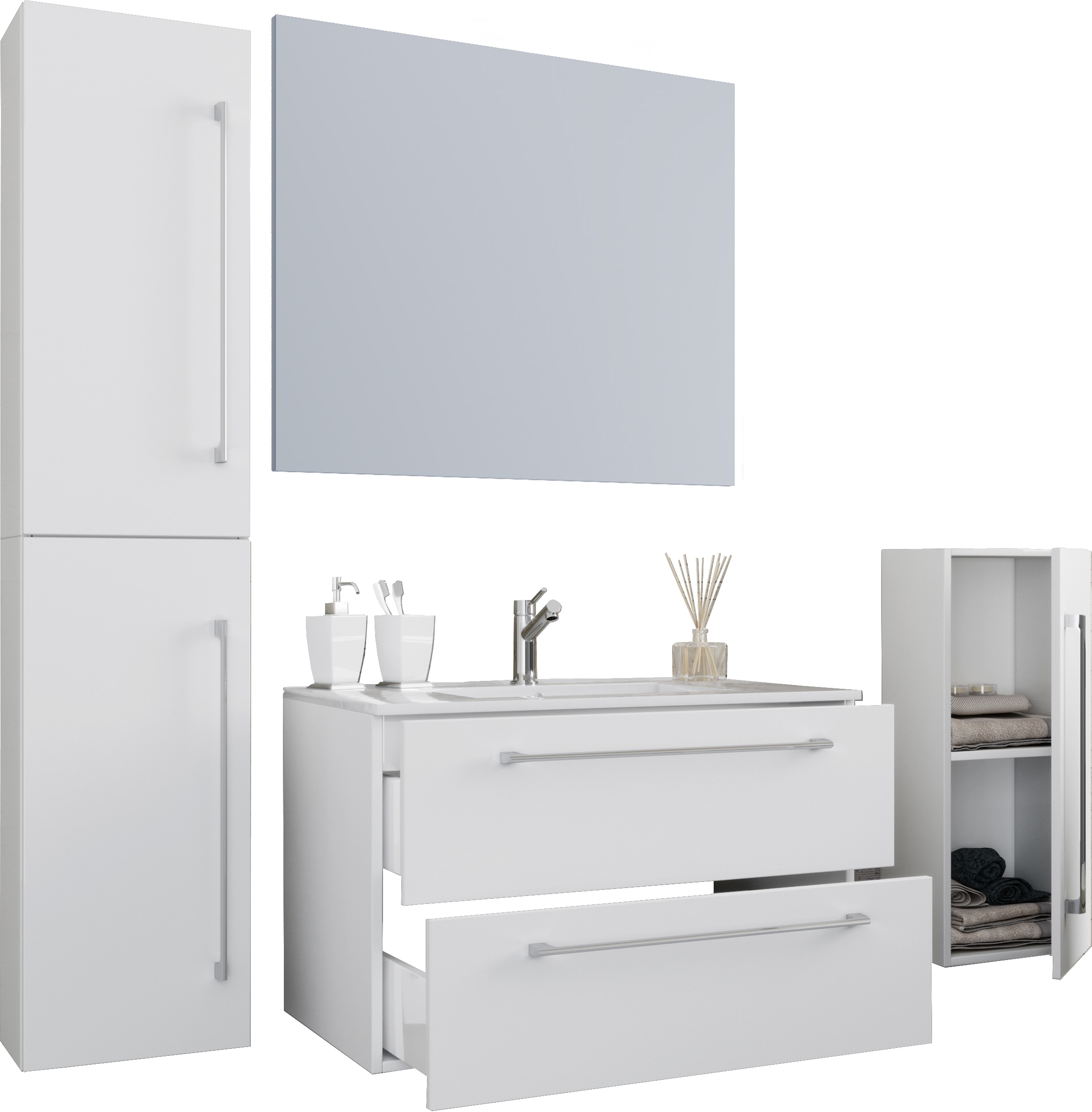 VCM Waschtisch "5-tlg. Waschplatz Waschtisch Badinos Schublade SP" 5 Stk. tlg.