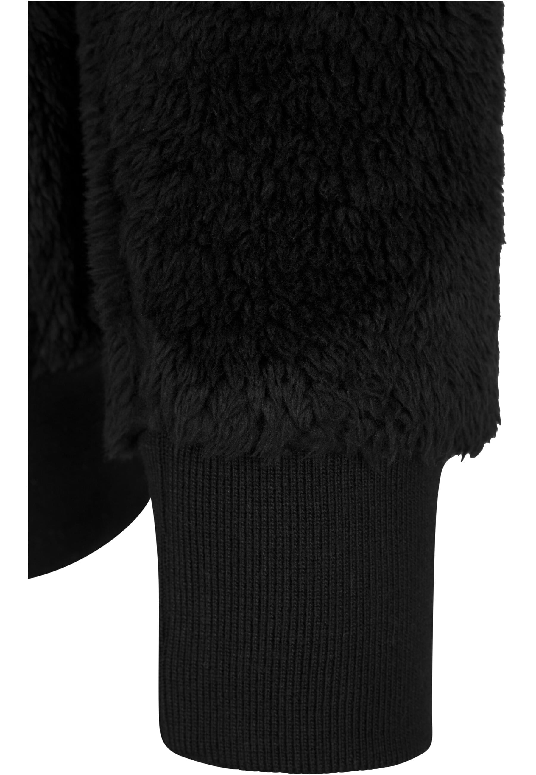 URBAN CLASSICS Rundhalspullover »Urban Classics Damen Ladies Long Teddy Hoody«, (1 tlg.)