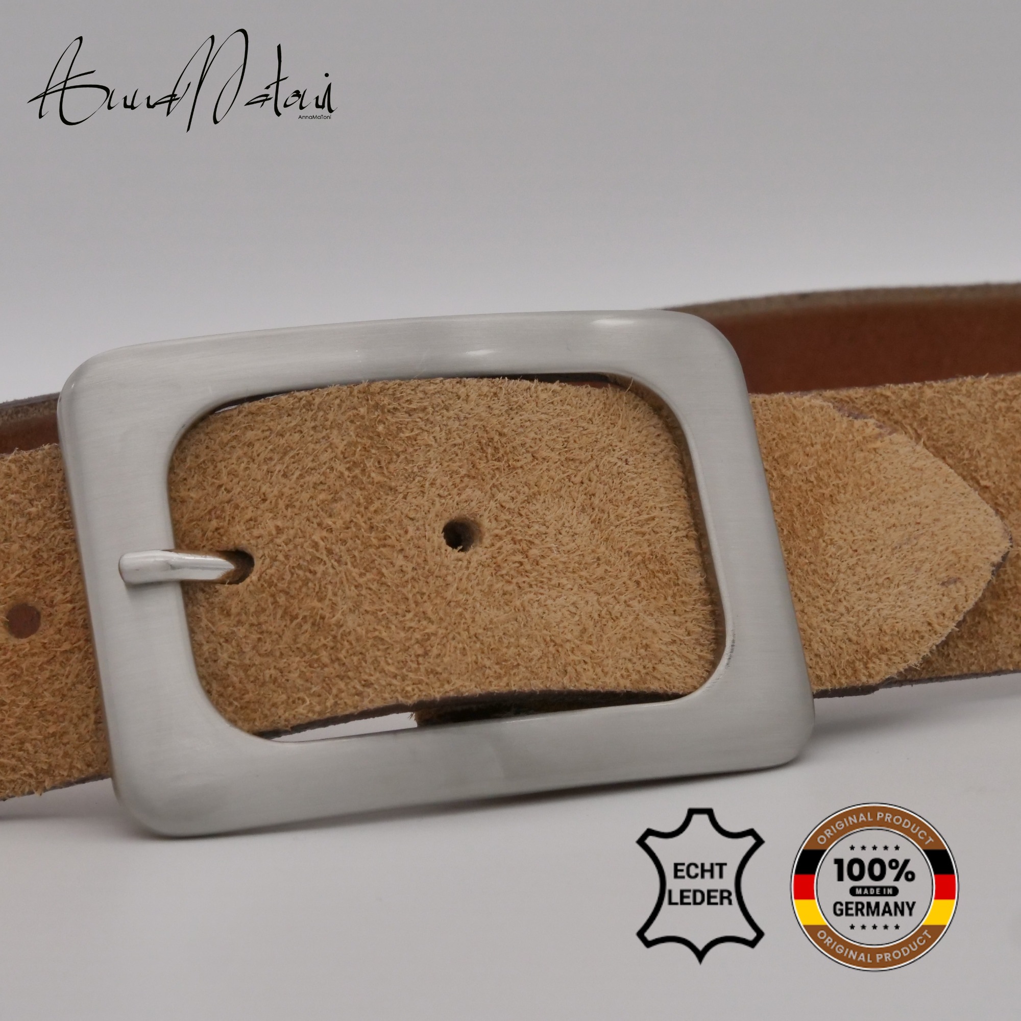 AnnaMatoni Ledergürtel "AnnaMatoni Damen Ledergürtel in hochwertigem Velour günstig online kaufen