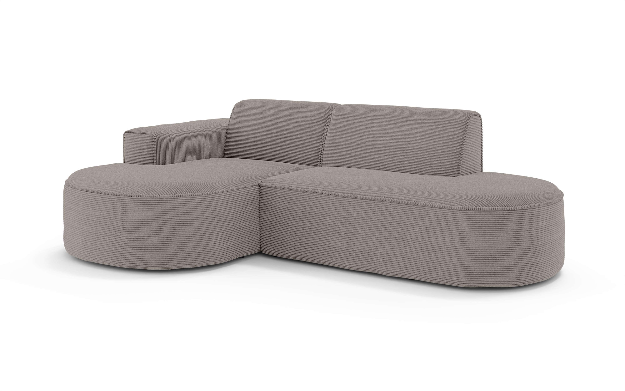 OTTO home Ecksofa »ADELLA XL Design-Sofa mit Recamiere rechts/links, 263/159/76 cm«, L-Form XL mit Wellenunterfederung, runde Form, auch in Cord