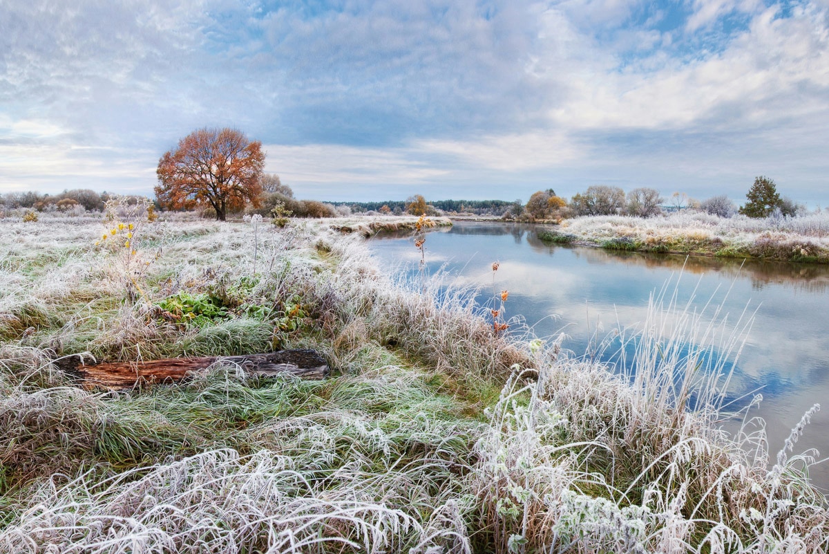 Papermoon Fototapete "Fluss in Schneelandschaft"