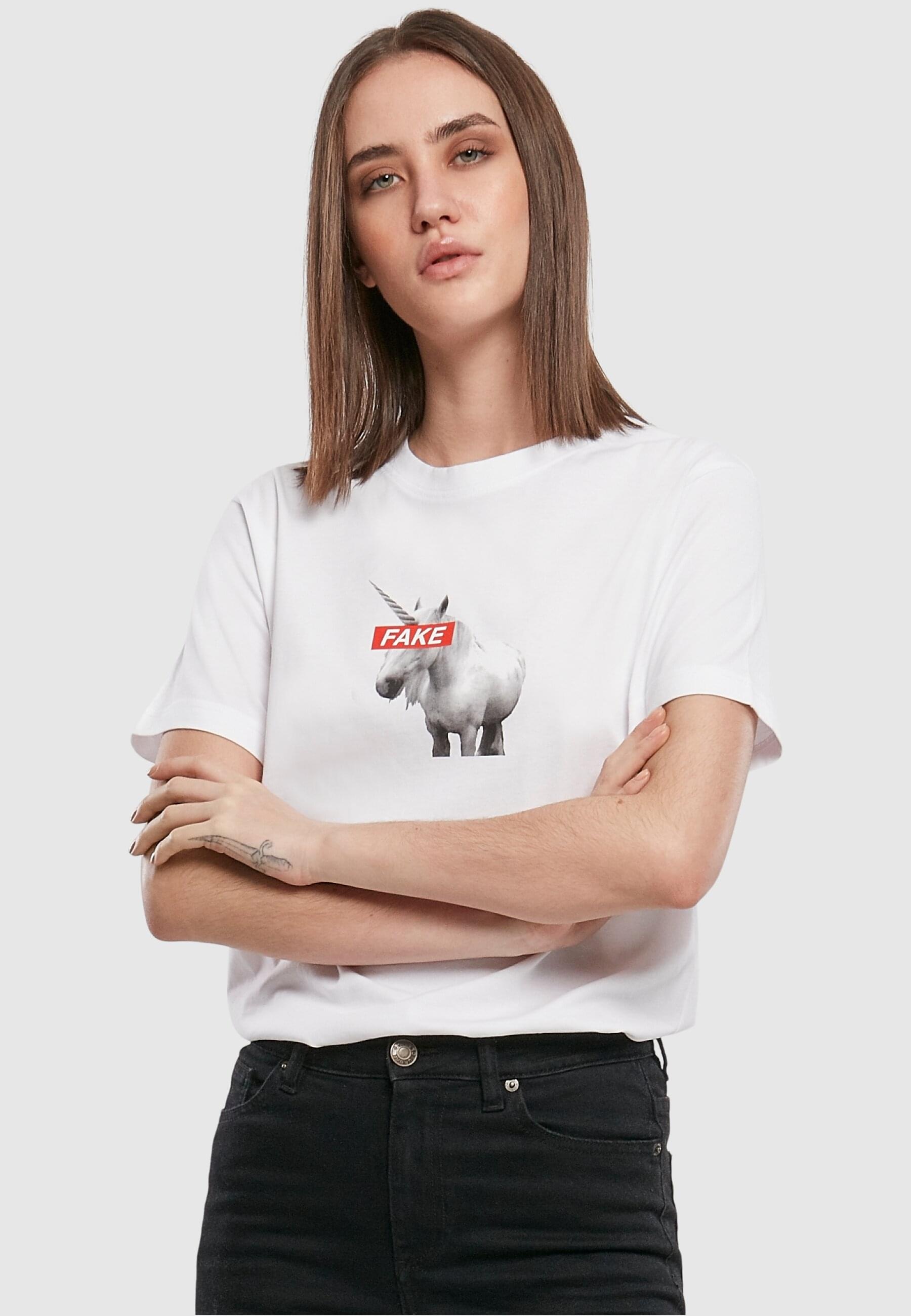 MisterTee T-Shirt »MisterTee Damen Ladies Fake Unicorn Tee«, (1 tlg.)