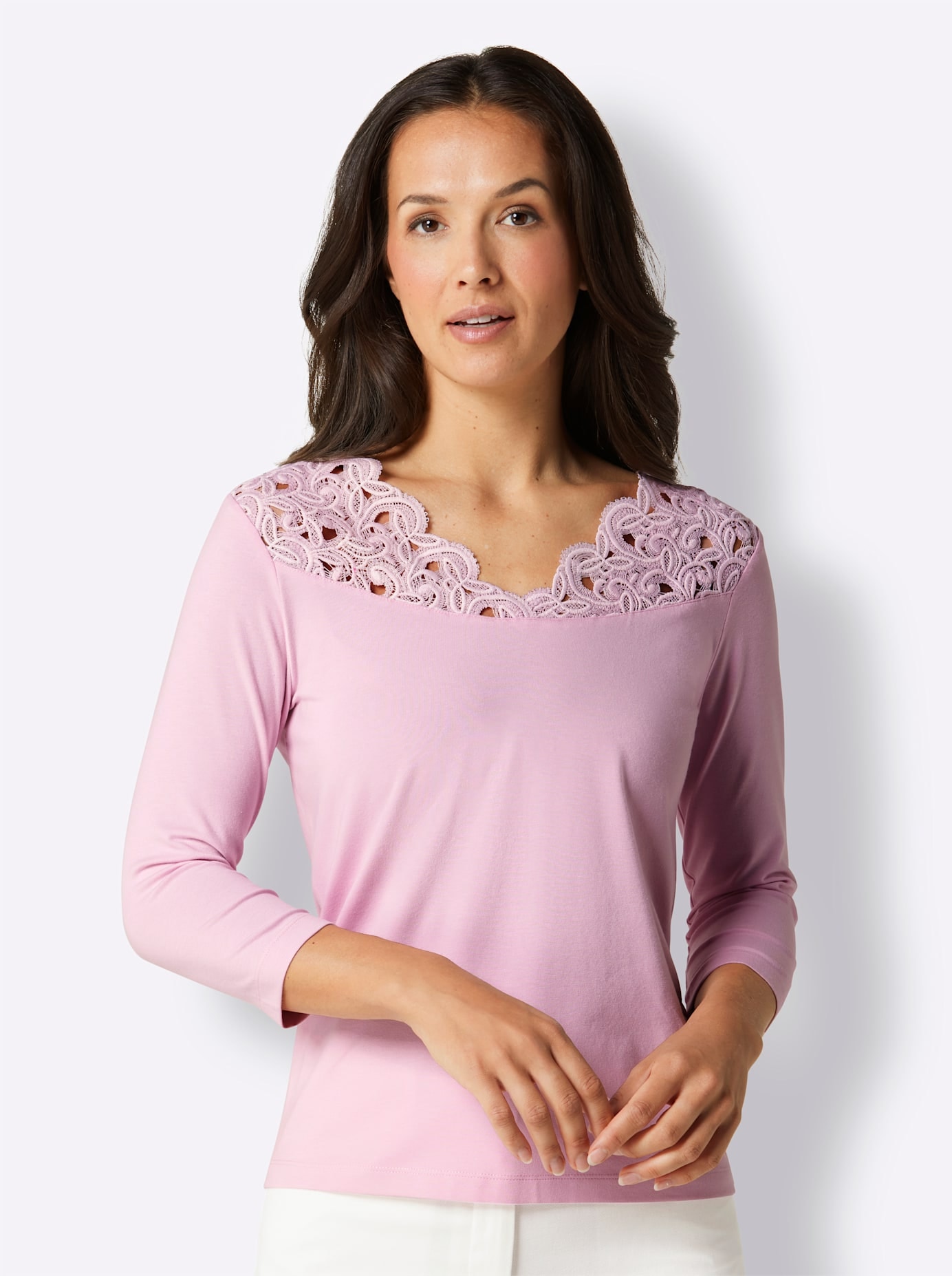 CREATION L PREMIUM V-Shirt »Modal-Baumwoll-Shirt«, (1 tlg.)