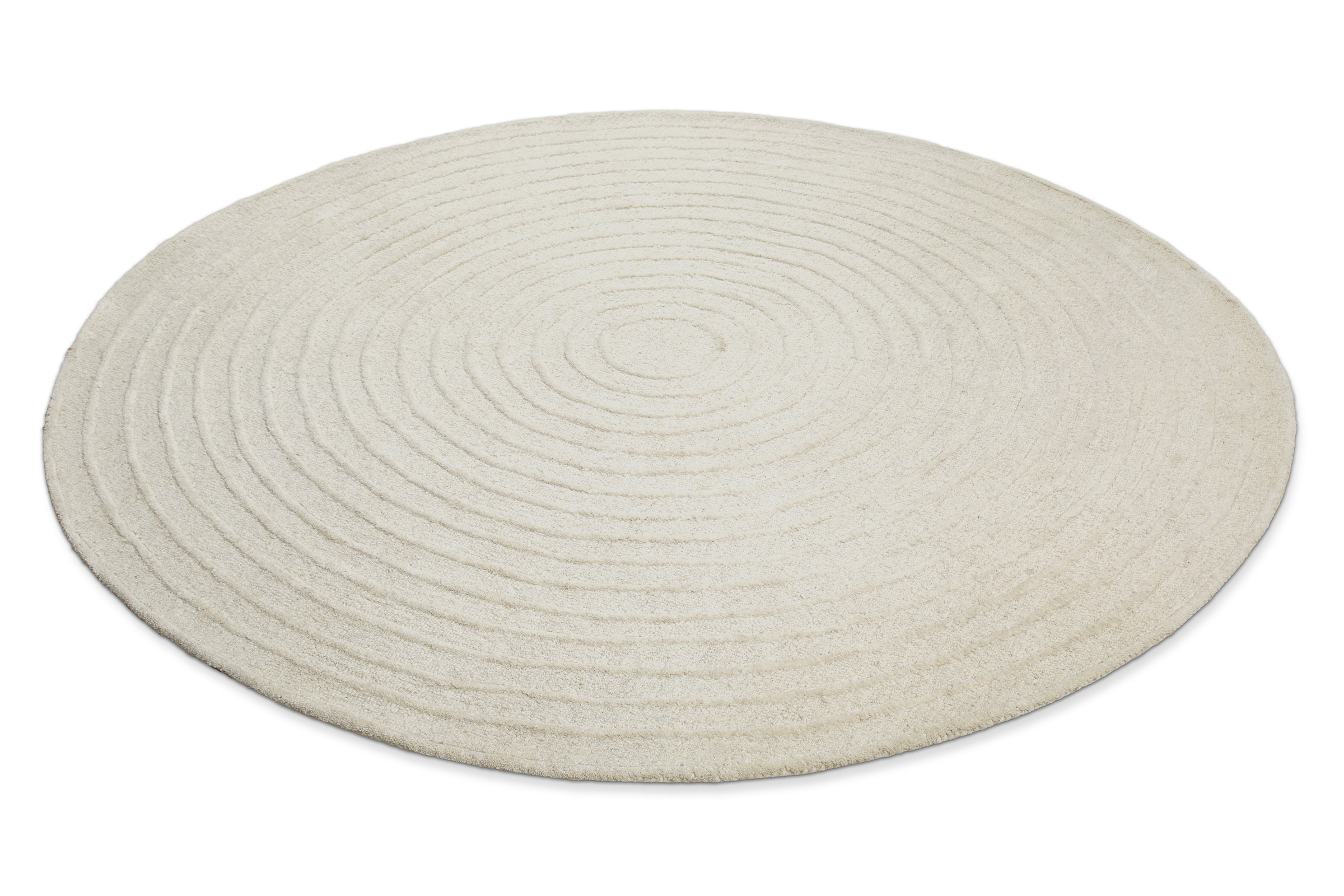 Wecon home Wollteppich »Hamptons NINETEEN« rund 15 mm Höhe Schurwolle, Kurzflor, Wohnzimmer, Schlafzimmer, elegant, Kreis-Muster