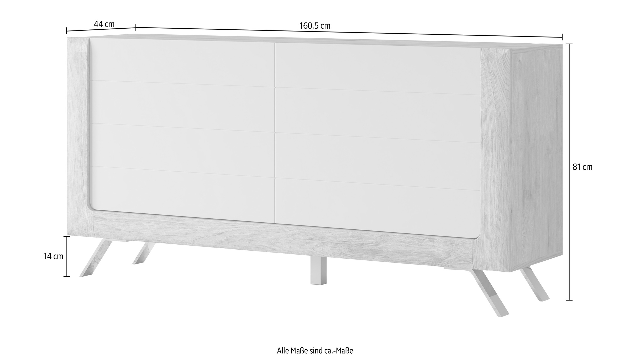 Leonique Sideboard »Kasai«, Breite 160,5 cm, mit 2 Türen