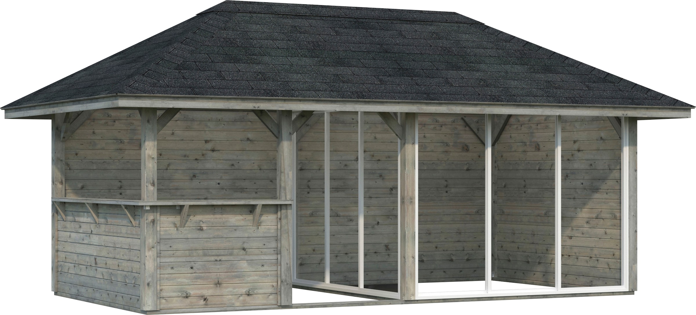 Palmako Holzpavillon "Bianca 16,6 m² Set 5", BxTxH: 588x300x323 cm